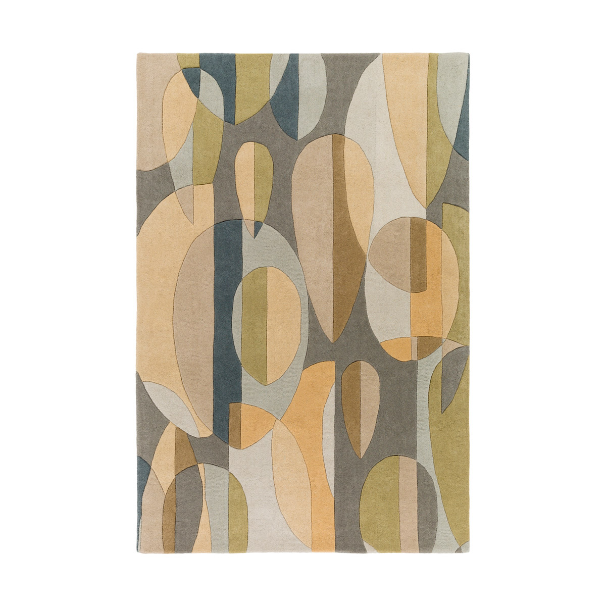 Philadelphia 96 X 60 inch Denim/Sea Foam/Tan/Light Gray/Wheat Rugs, Wool