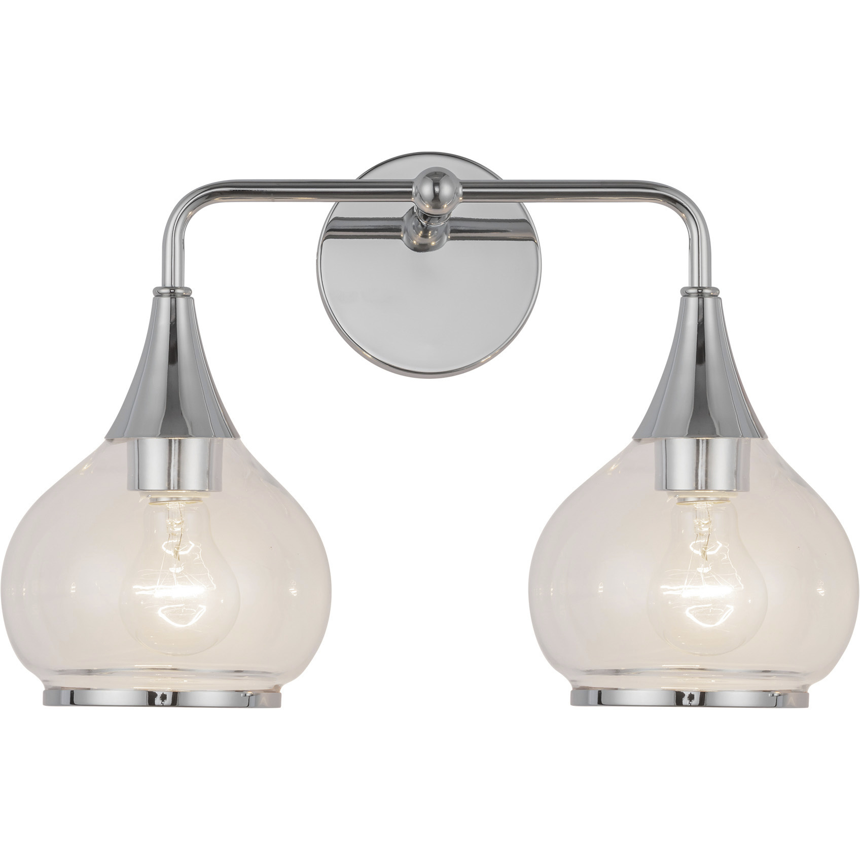 Alora Mood Hazel 2 Light 16.63 inch Chrome Vanity Light Wall Light in Clear Glass