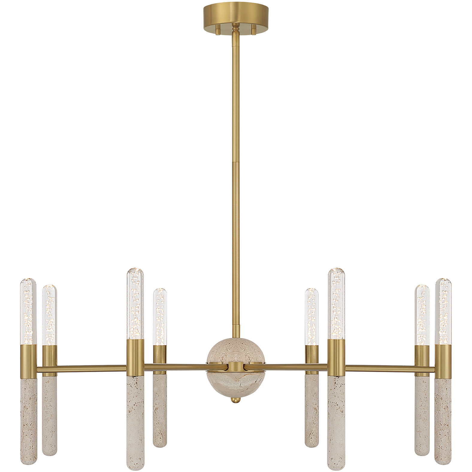 Linden LED 32 inch Warm Brass Chandelier Ceiling Light