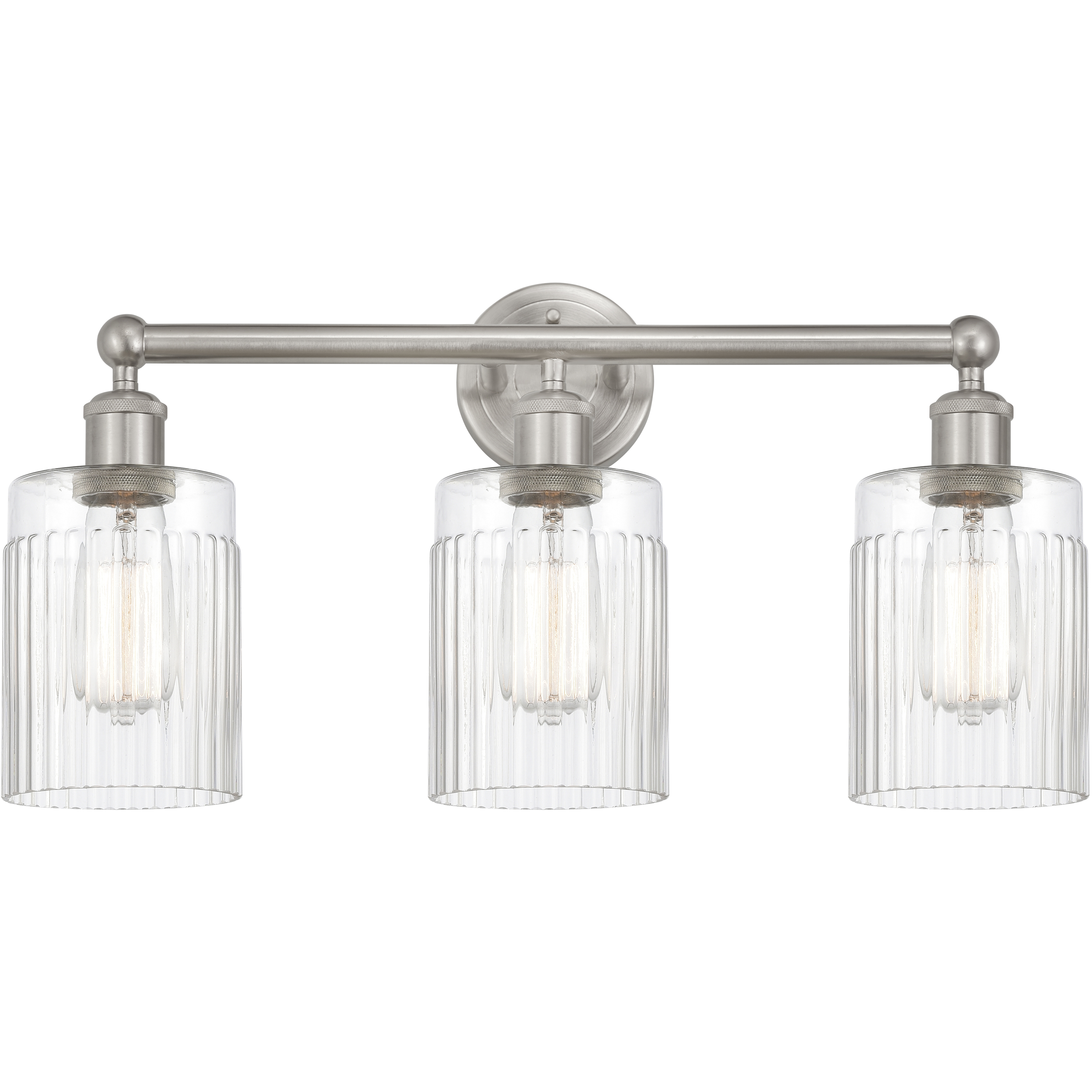 Edison Hadley 3 Light 23 inch Brushed Satin Nickel Bath Vanity Light Wall Light in Clear Glass