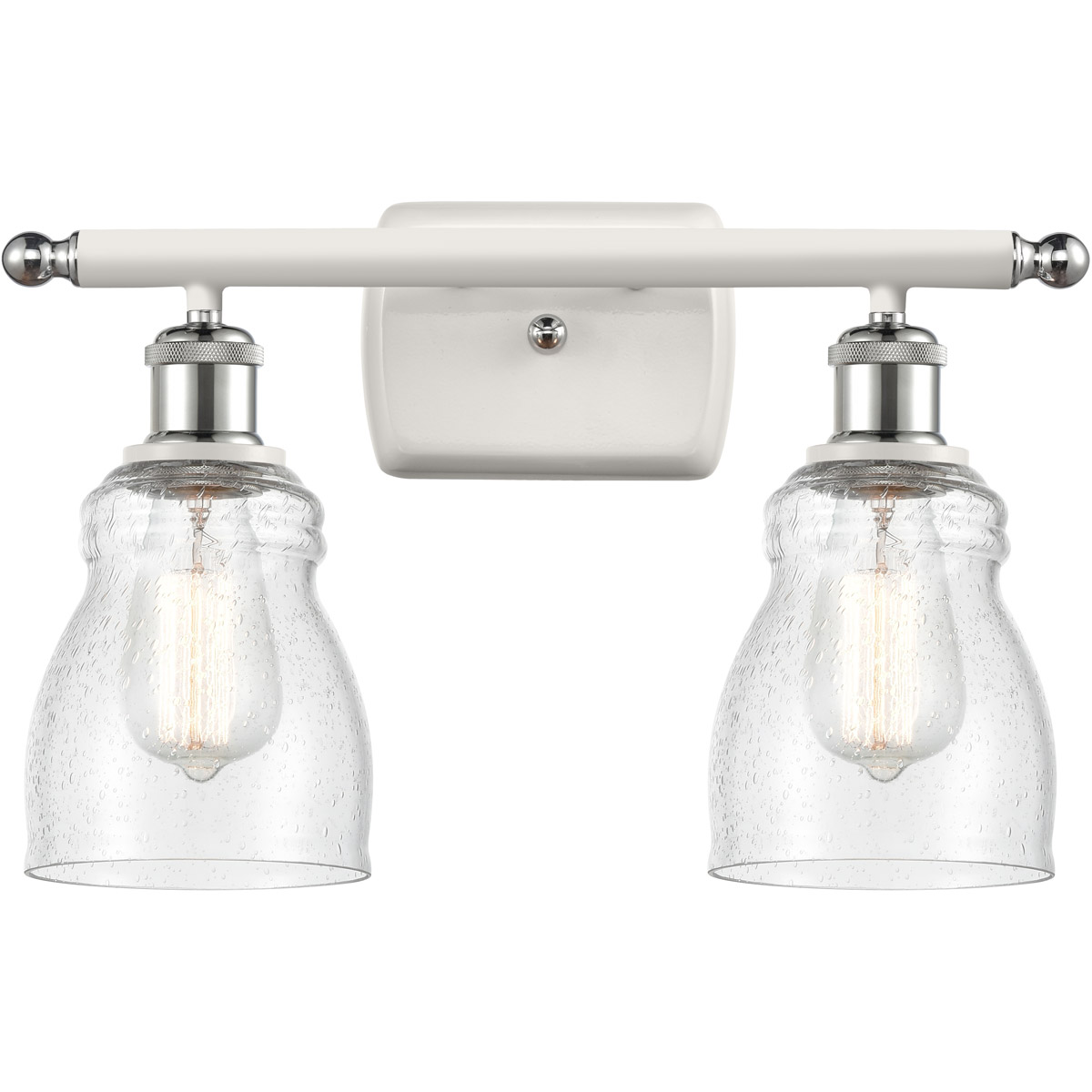 Ballston Ellery LED 16 inch White and Polished Chrome Bath Vanity Light Wall Light in Seedy Glass, Ballston