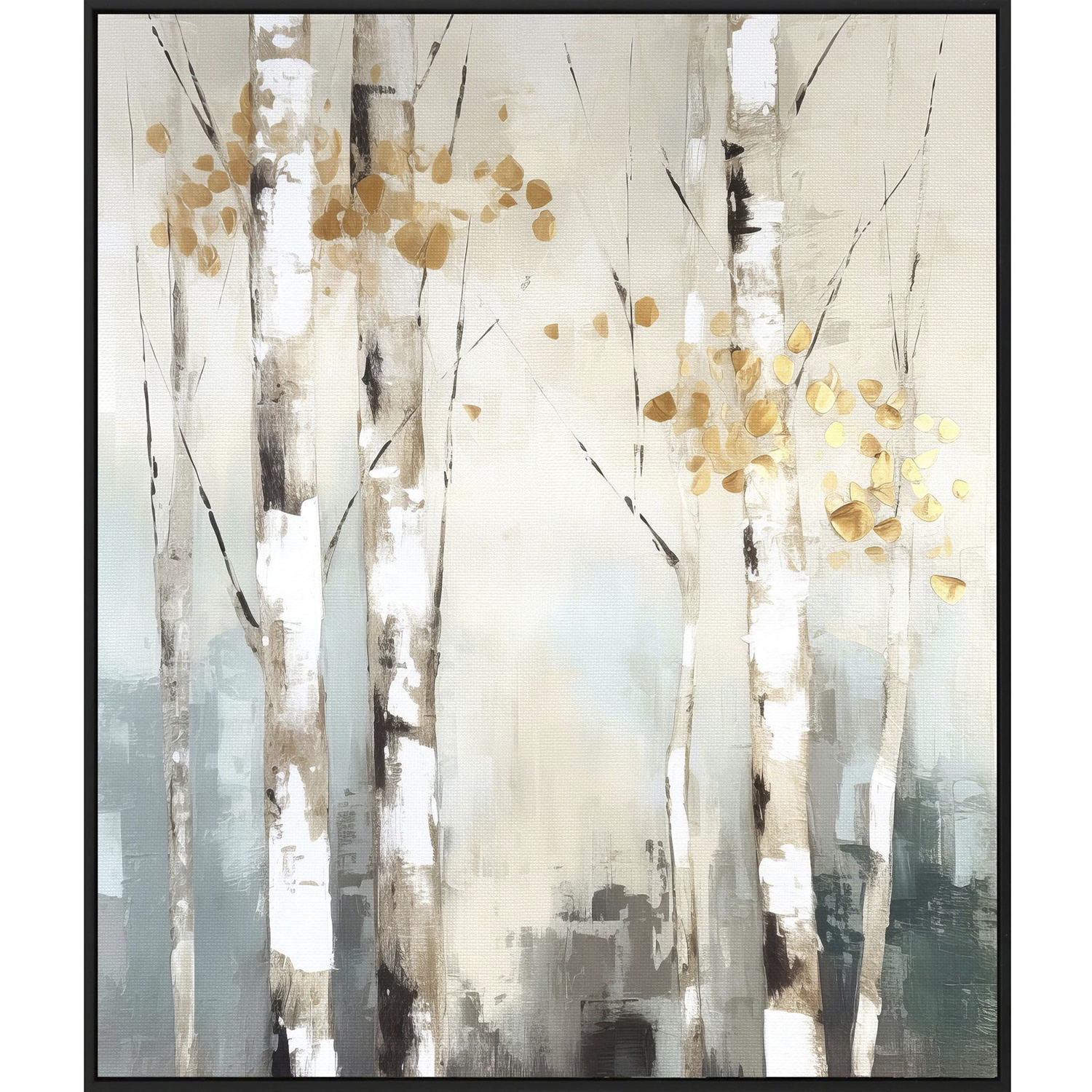 Birch Silhouette Beige and Brown and Green and Neutral Canvas, Propac