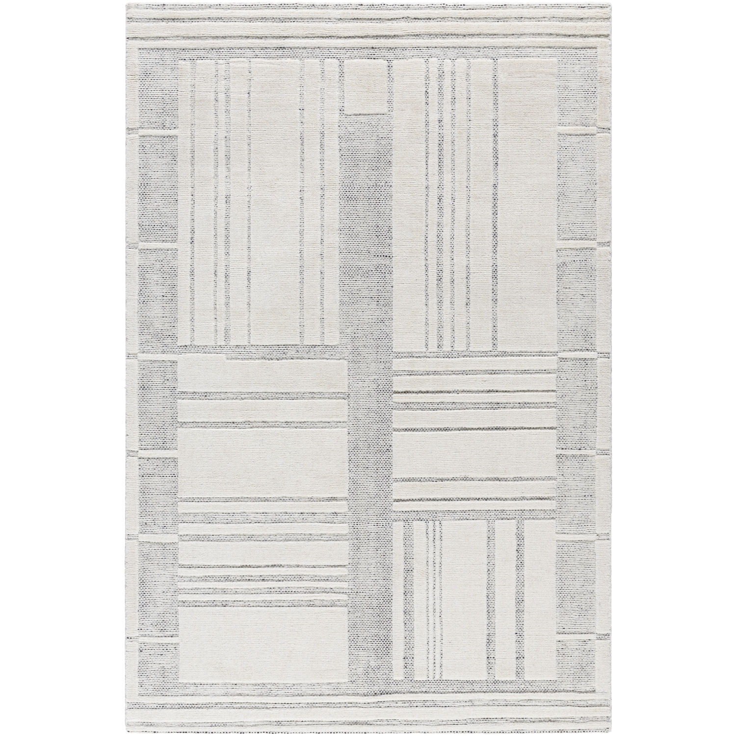 Molde 90 X 60 inch Light Silver/Silver Handmade Rug in 5 x 7.5