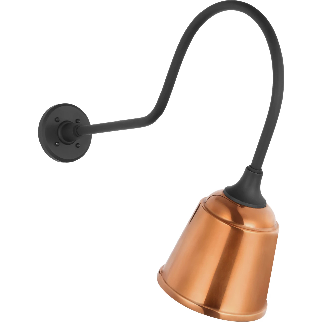 Thomas O'Brien Academy Barn Light LED 22 inch Matte Black Angled Flynn Barn Light in 8" Soft Copper Rockhouse Shade