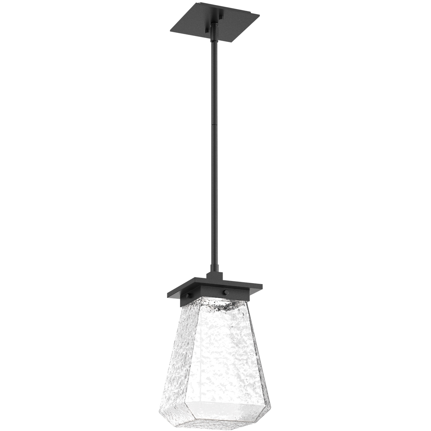 Outdoor Chilled Glass LED 9.1 inch Textured Black Outdoor Pendant, Beacon with Cap