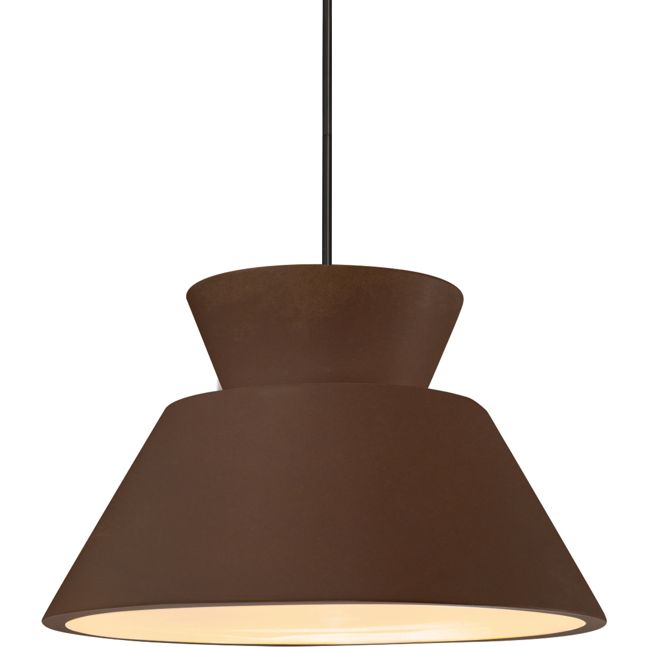Radiance Collection - Trapezoid 1 Light 14 inch Real Rust Pendant Ceiling Light, Form+Finish+Function