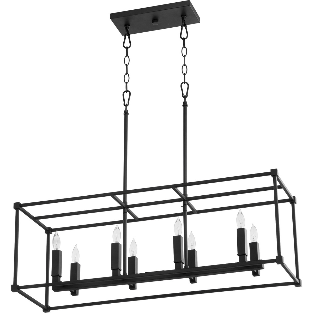 Olympus 8 Light 33.75 inch Noir Linear Pendant Ceiling Light