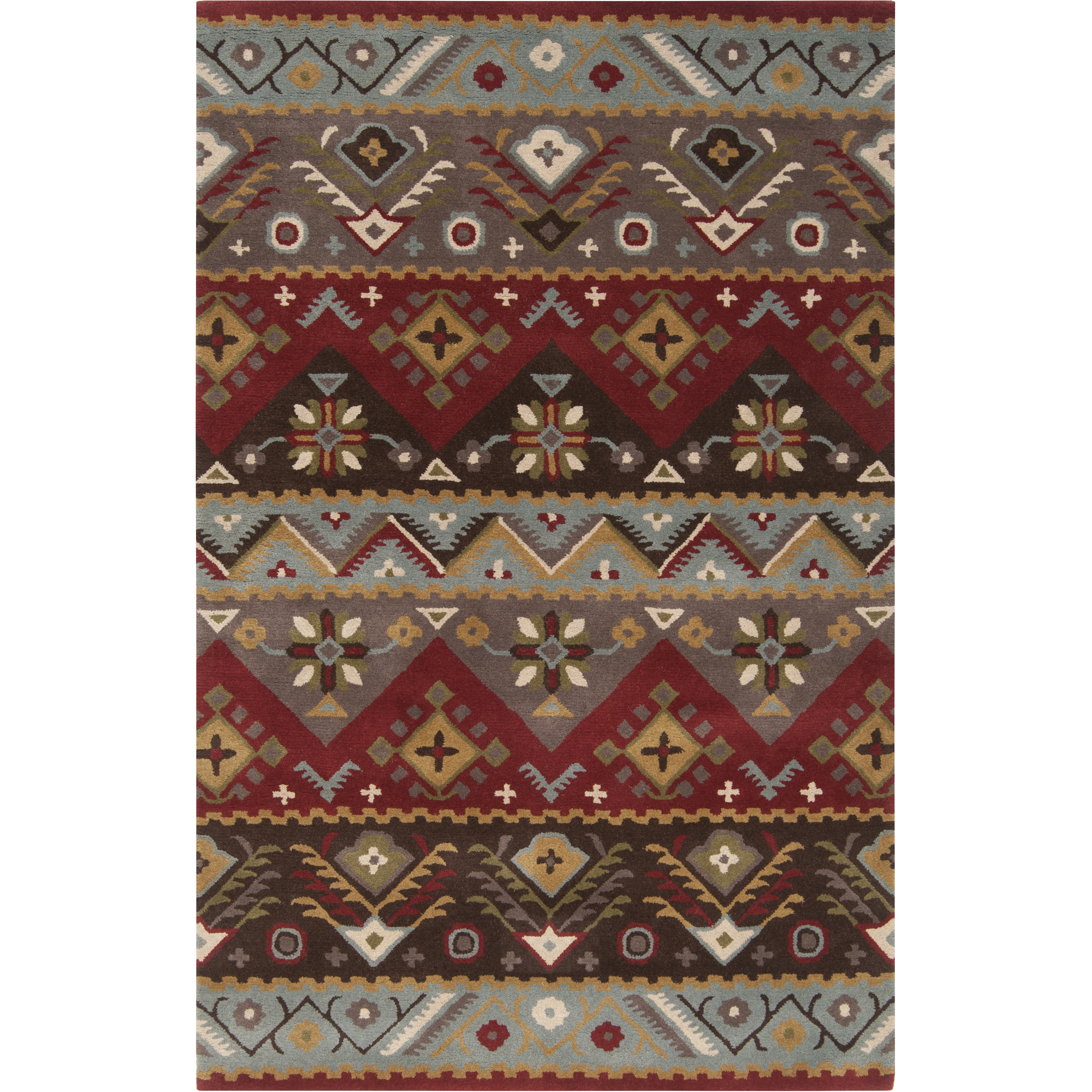 Dillon 144 X 108 inch Brick, Tan, Aqua, Khaki, Dark Brown, Wheat, Olive Rug