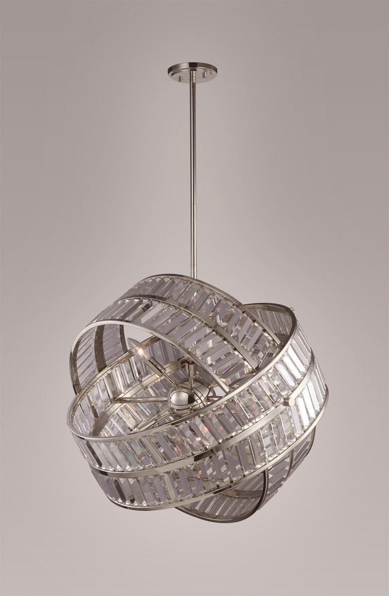 Una 8 Light 22.5 inch Polished Nickel Chandelier Ceiling Light