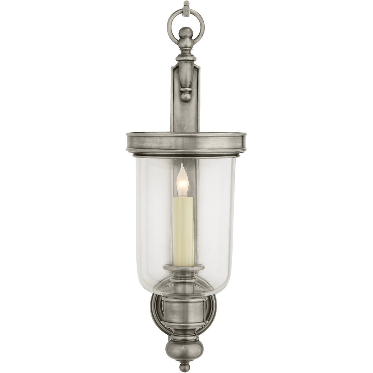 Chapman & Myers Georgian 1 Light 7.5 inch Antique Nickel Hurricane Wall Sconce Wall Light, Small