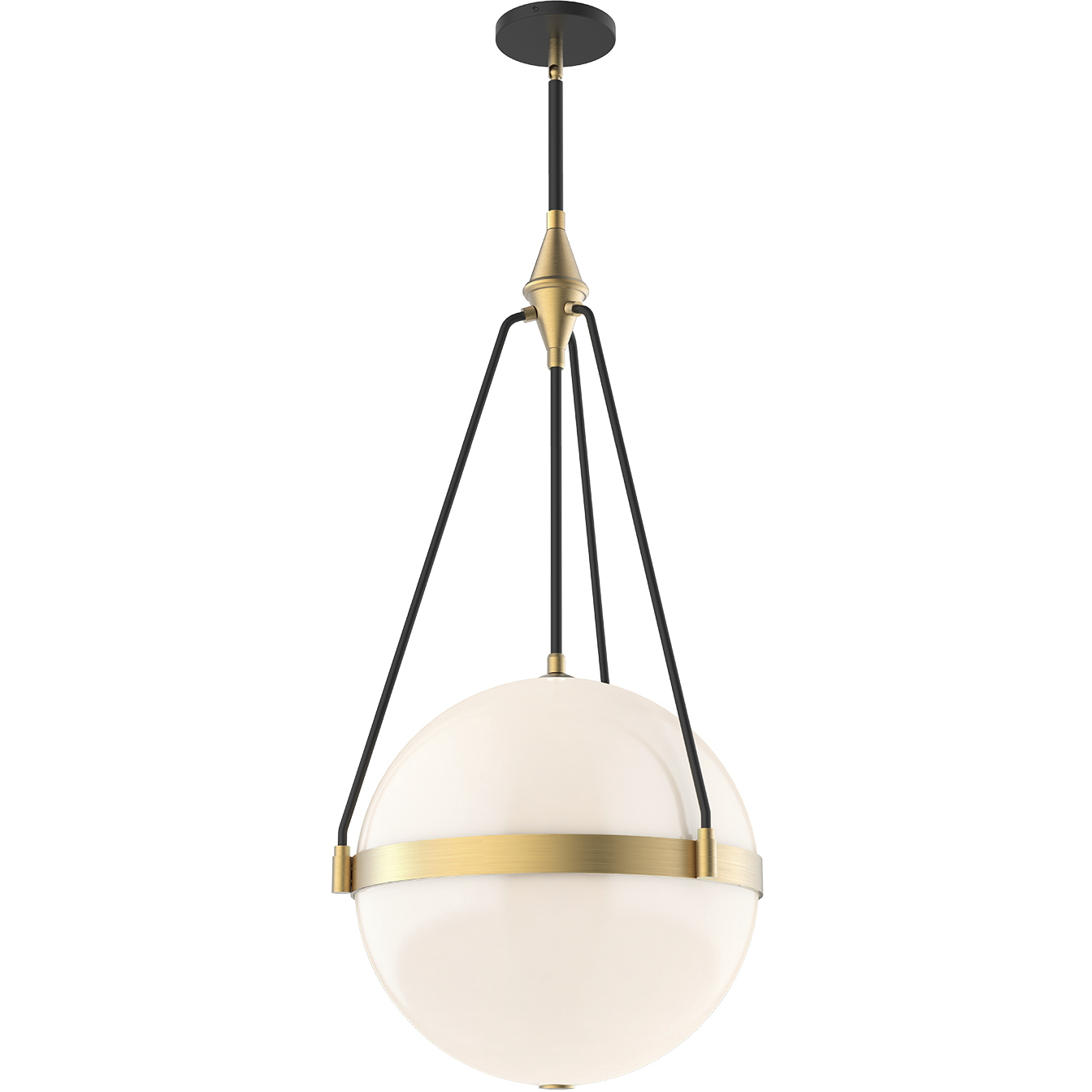 Alora Mood Harmony 4 Light 17.5 inch Brushed Gold Pendant Ceiling Light in Glossy Opal Glass
