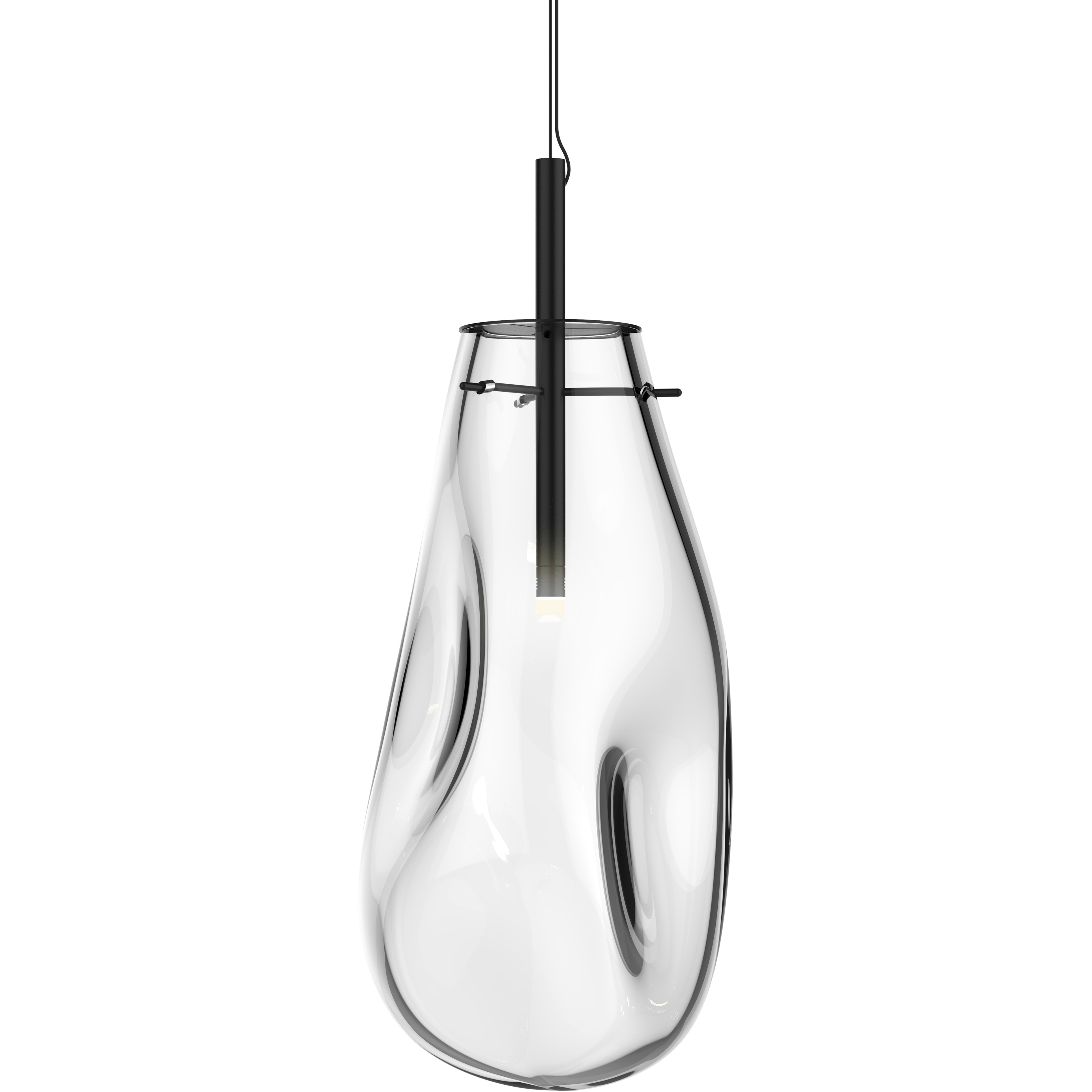 Liquid LED 10.5 inch Satin Black Pendant Ceiling Light in Clear Glass
