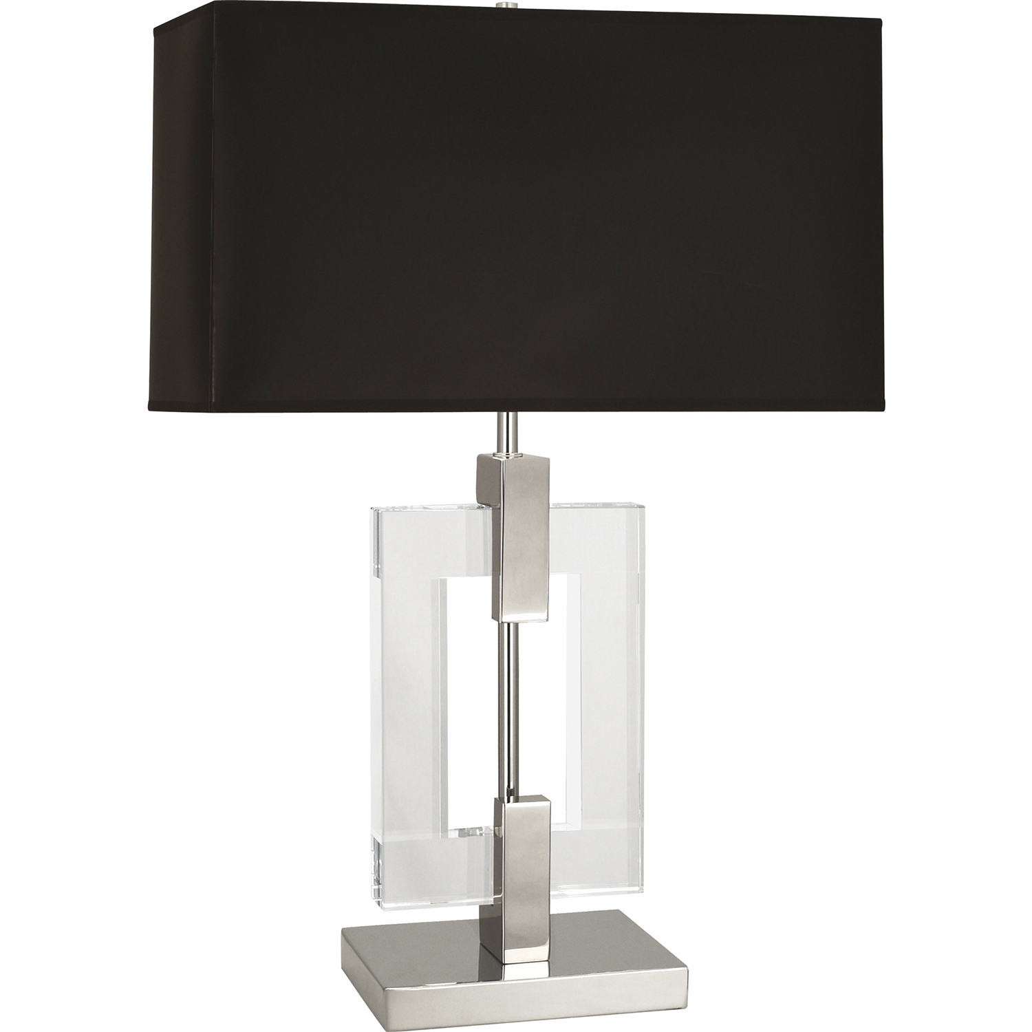 Lincoln 29 inch 150 watt Polished Nickel Table Lamp Portable Light in Black With Matte Silver