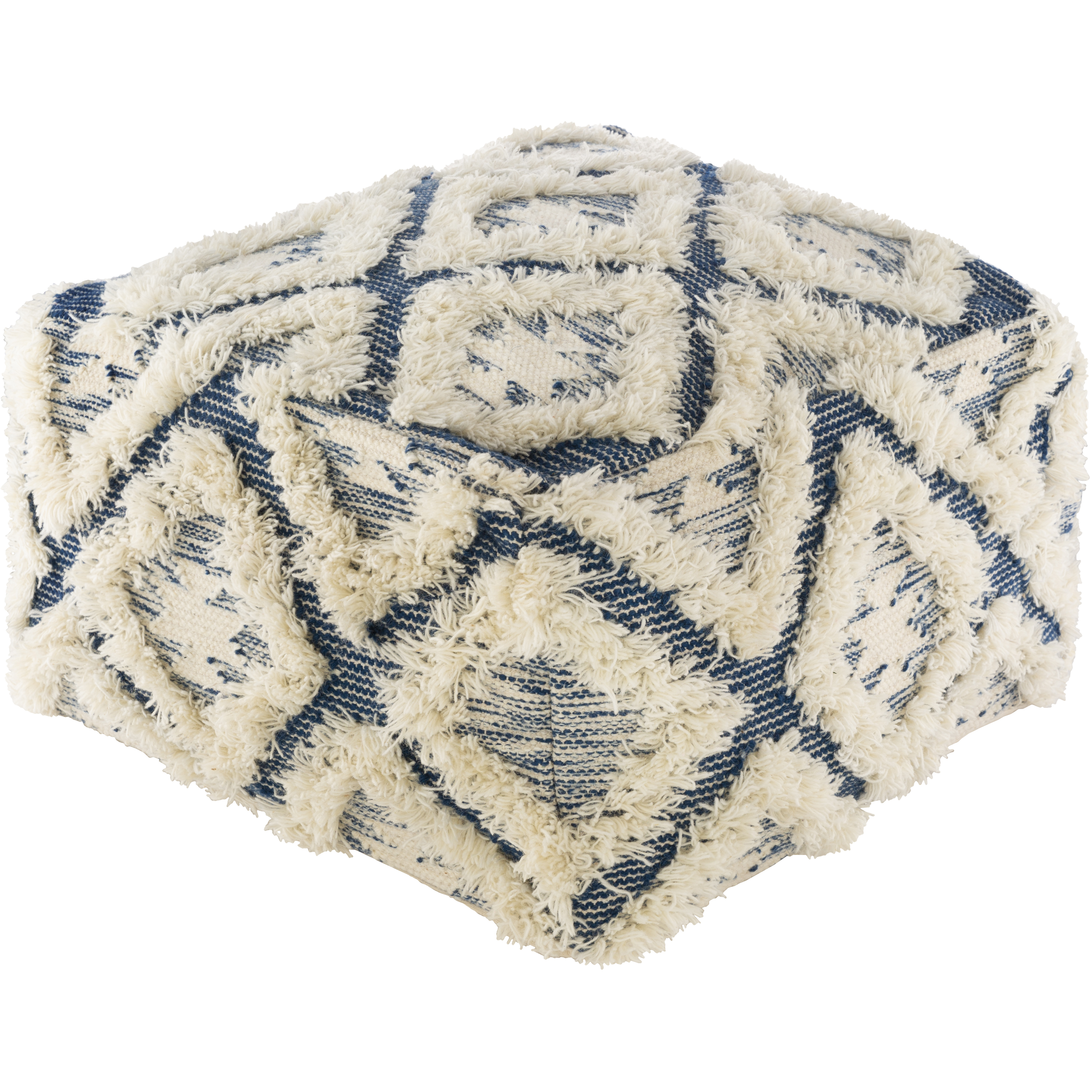 Apache 14 inch Dark Blue Pouf, Rectangle