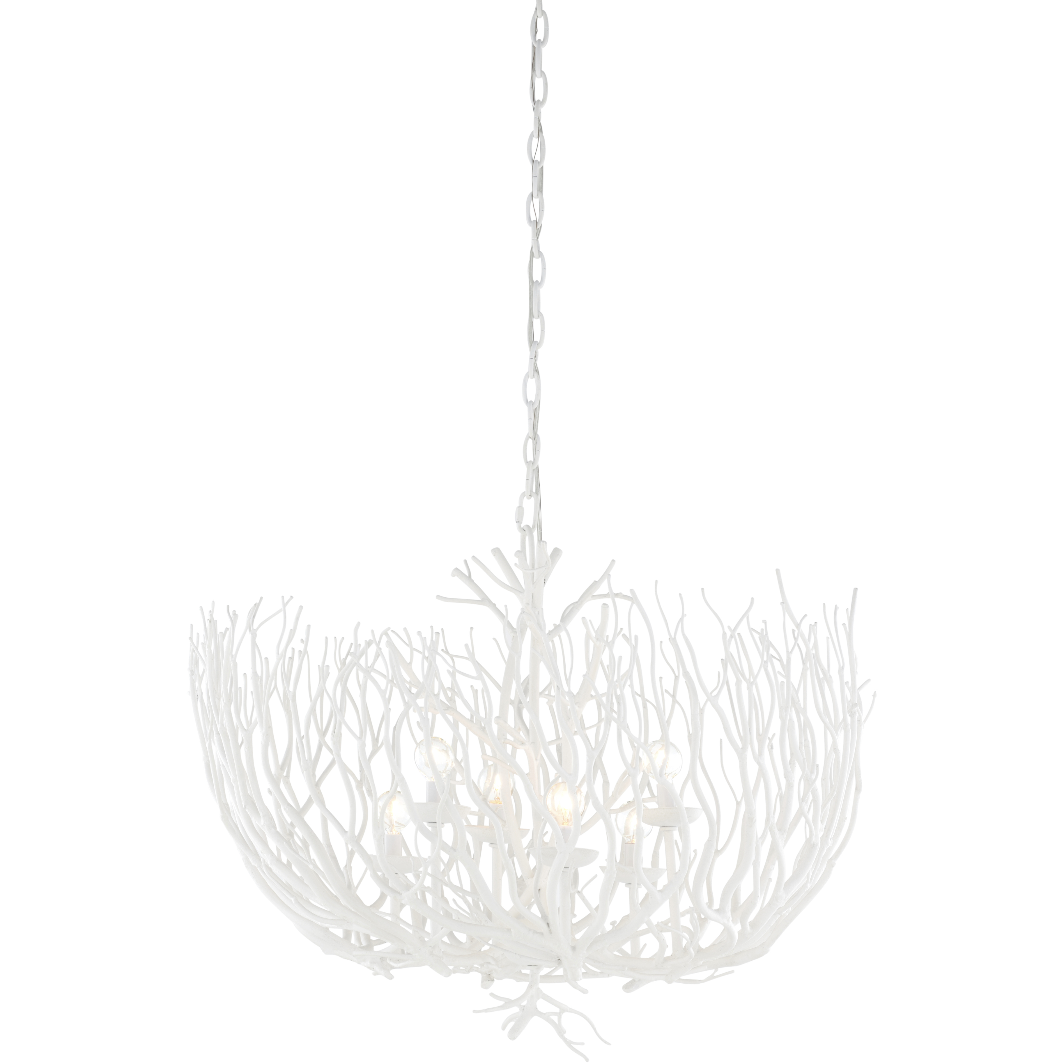 Cora Lee 6 Light 34.5 inch White/Cream Chandelier Ceiling Light, Large