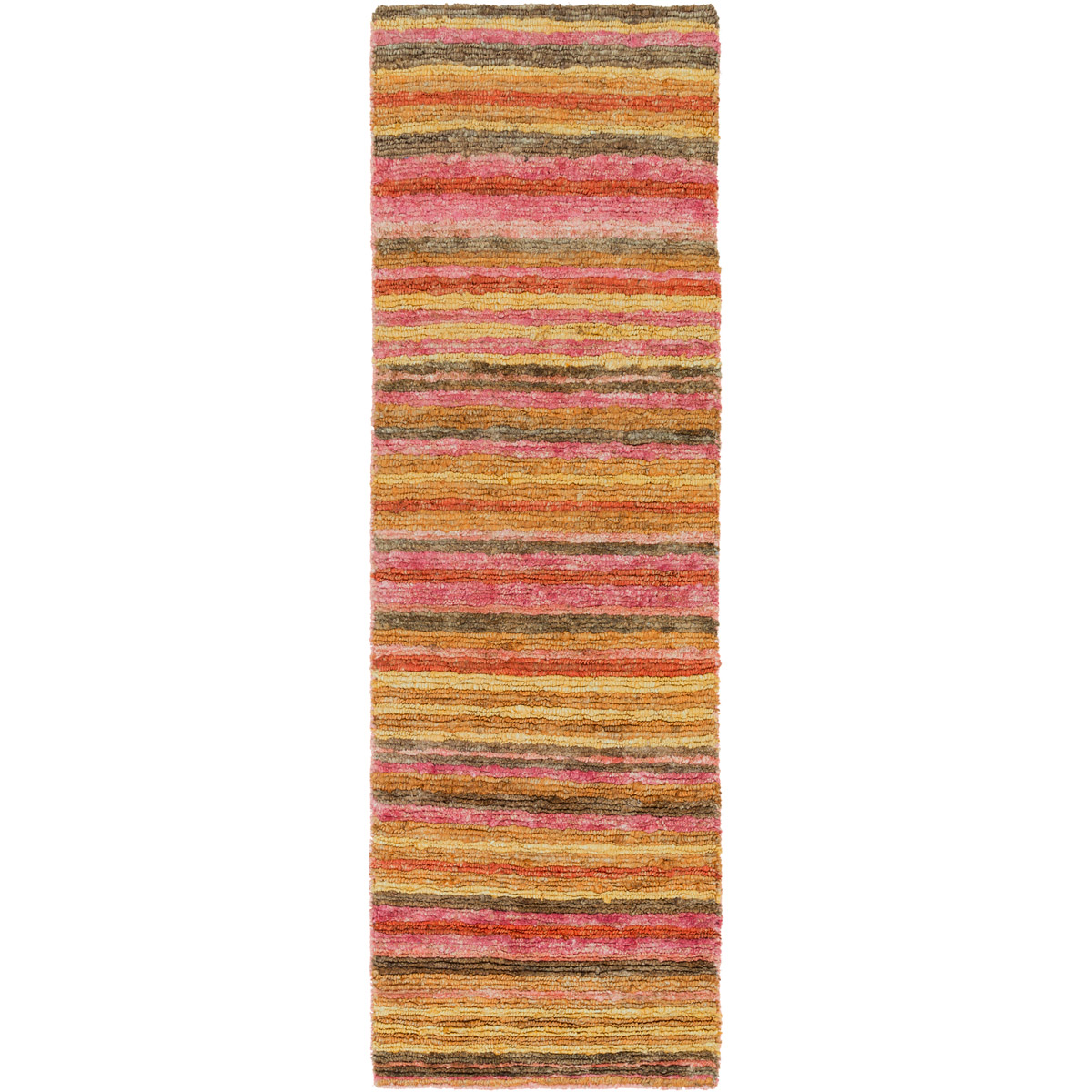Trinidad 132 X 96 inch Bright Pink, Saffron, Burnt Orange Rug