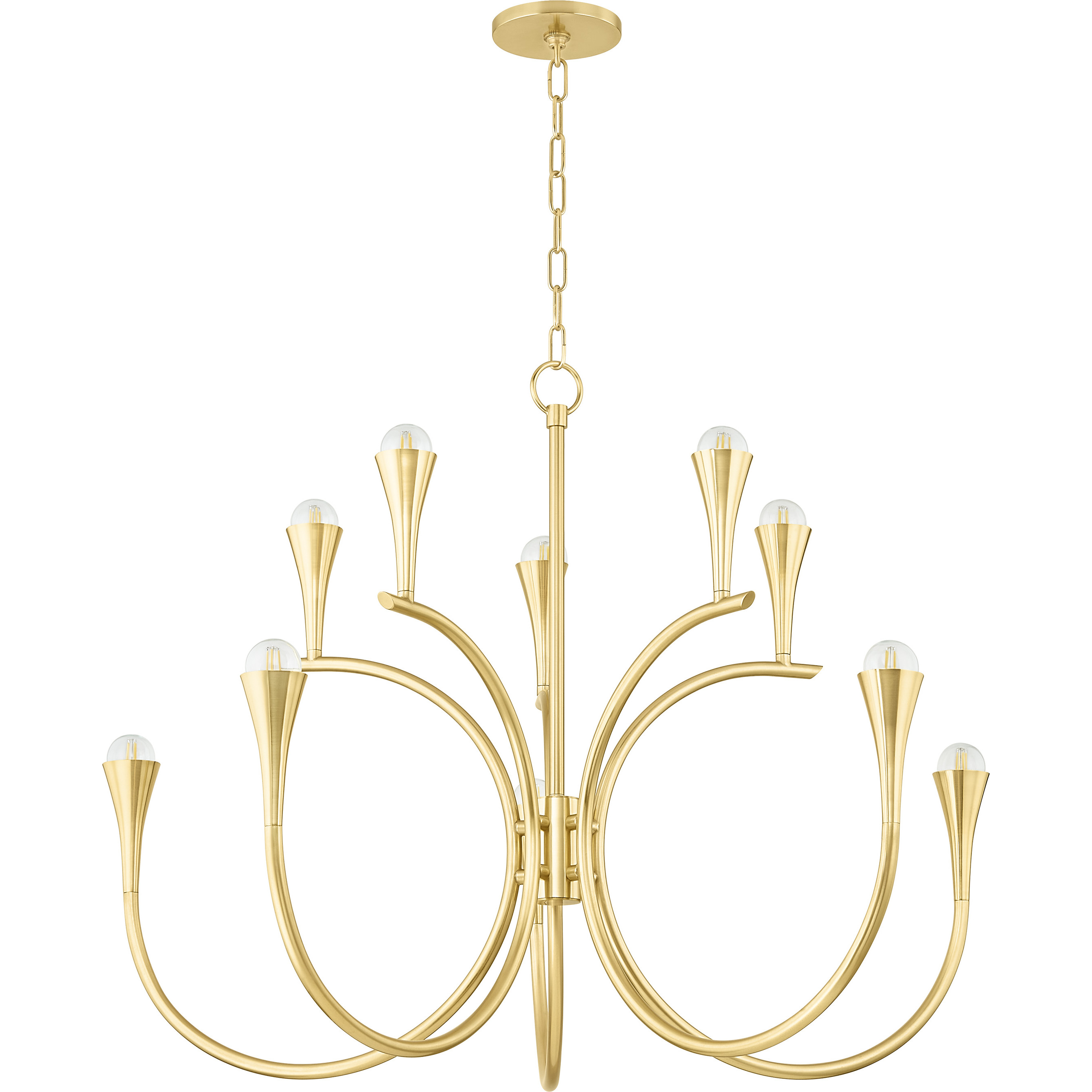 Aviana 10 Light 38 inch Aged Brass Chandelier Ceiling Light