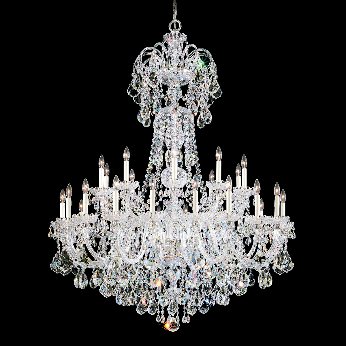 Olde World 35 Light Polished Silver Chandelier Ceiling Light in Radiance