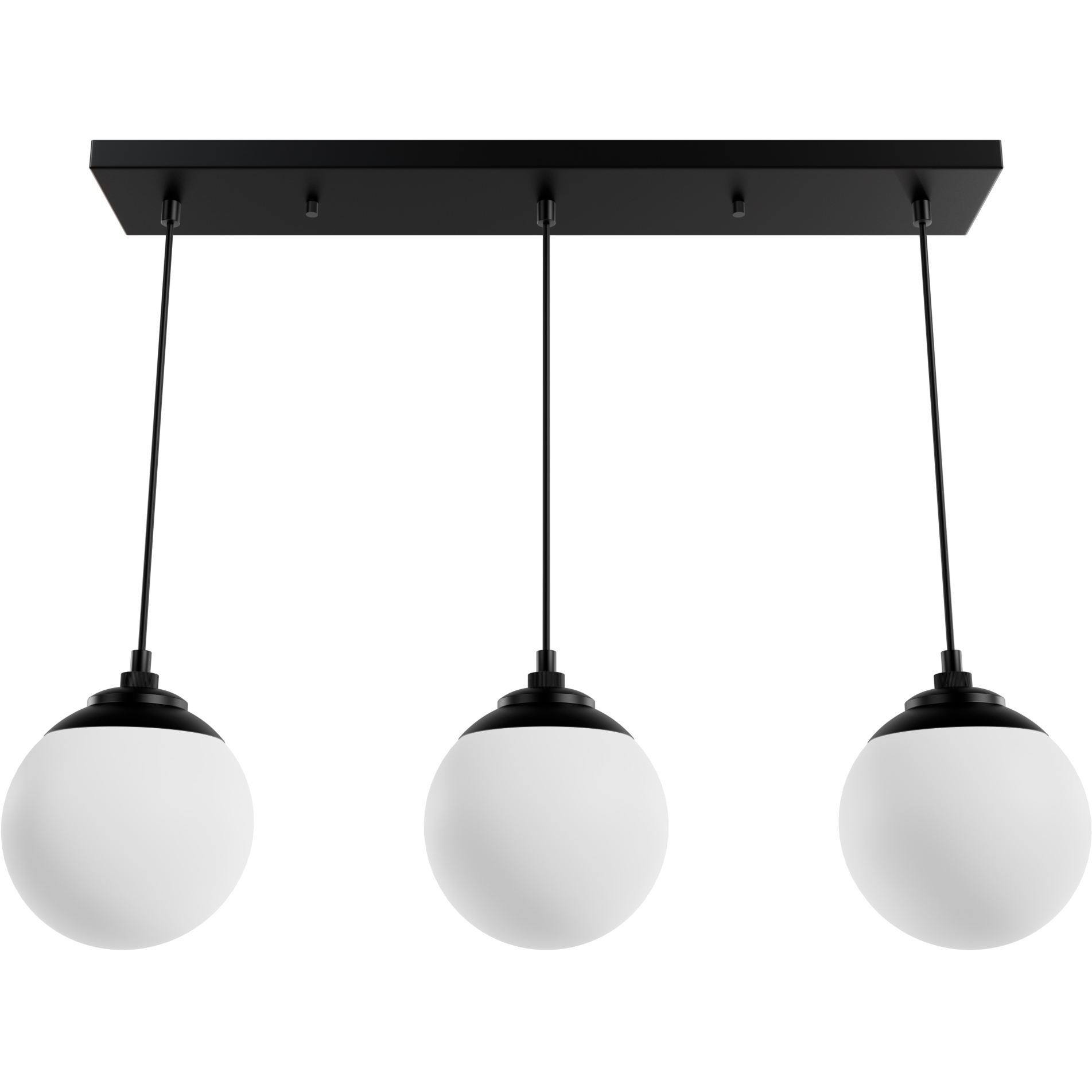 Hepburn 3 Light 7.25 inch Matte Black Linear Cluster Pendant Ceiling Light, Medium