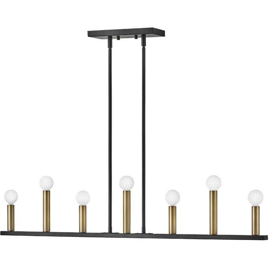 Lazlo LED 40 inch Black Chandelier Ceiling Light, Linear
