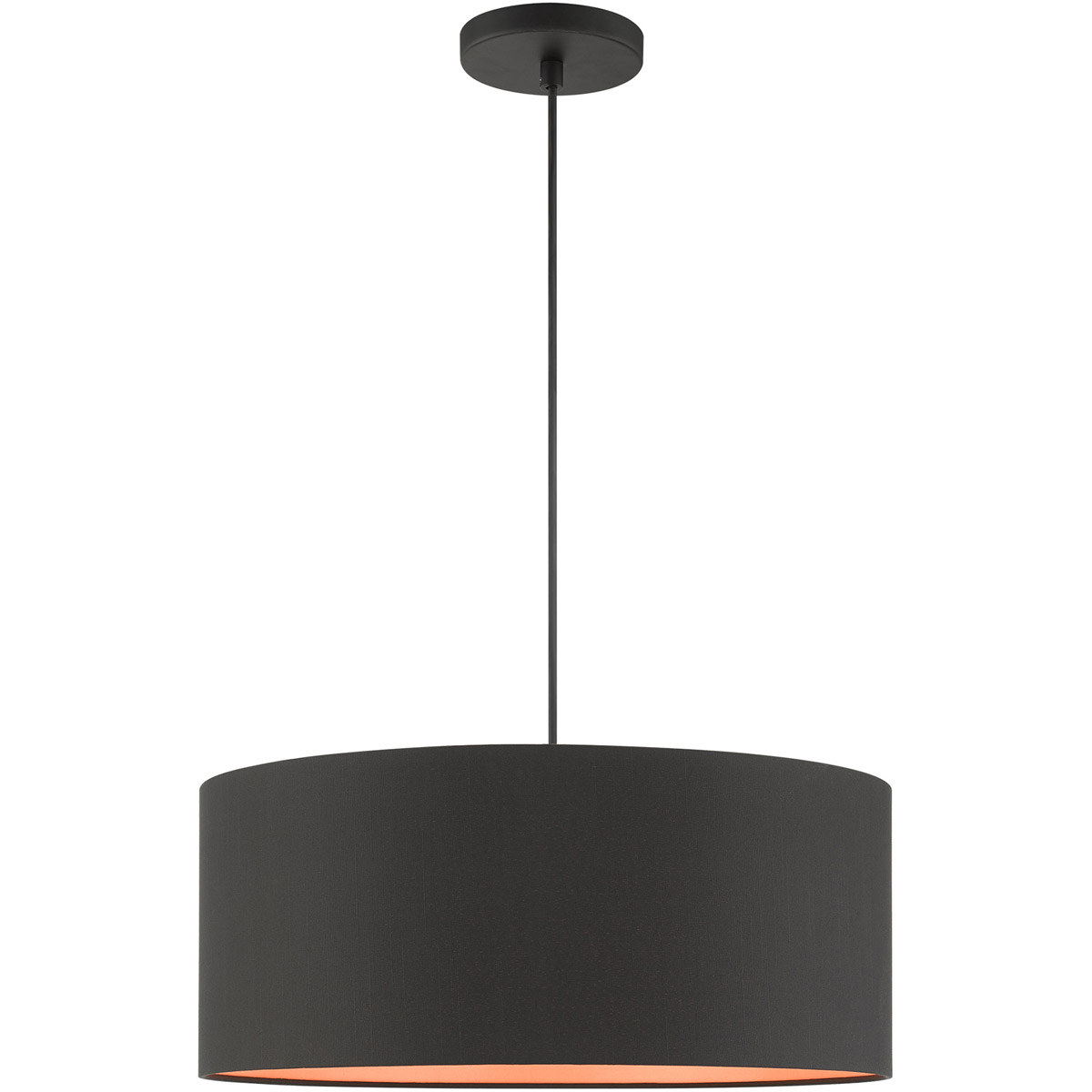 Sentosa 3 Light 18 inch Black Drum Pendant Ceiling Light