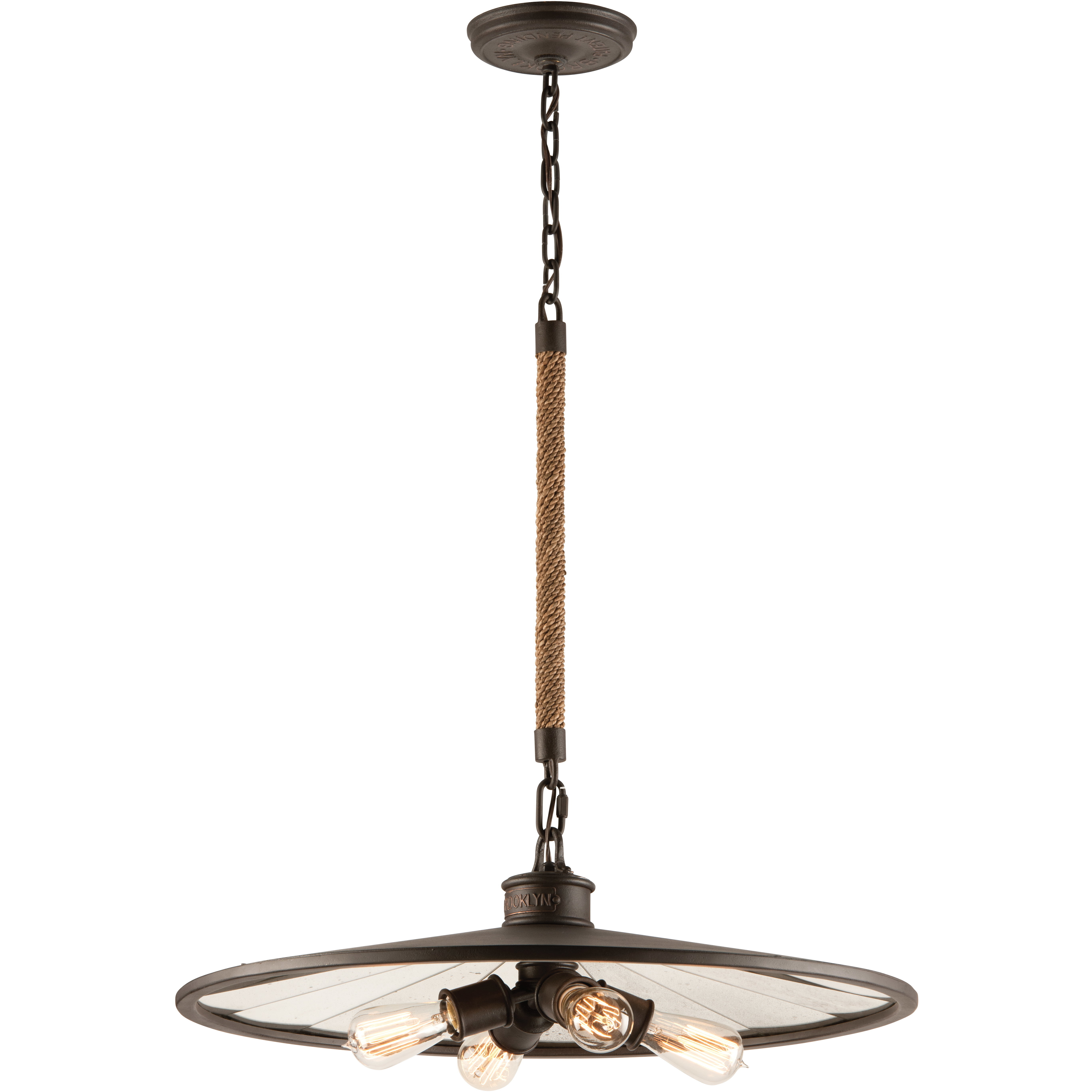 Brooklyn 4 Light 26 inch Heritage Bronze Chandelier Ceiling Light