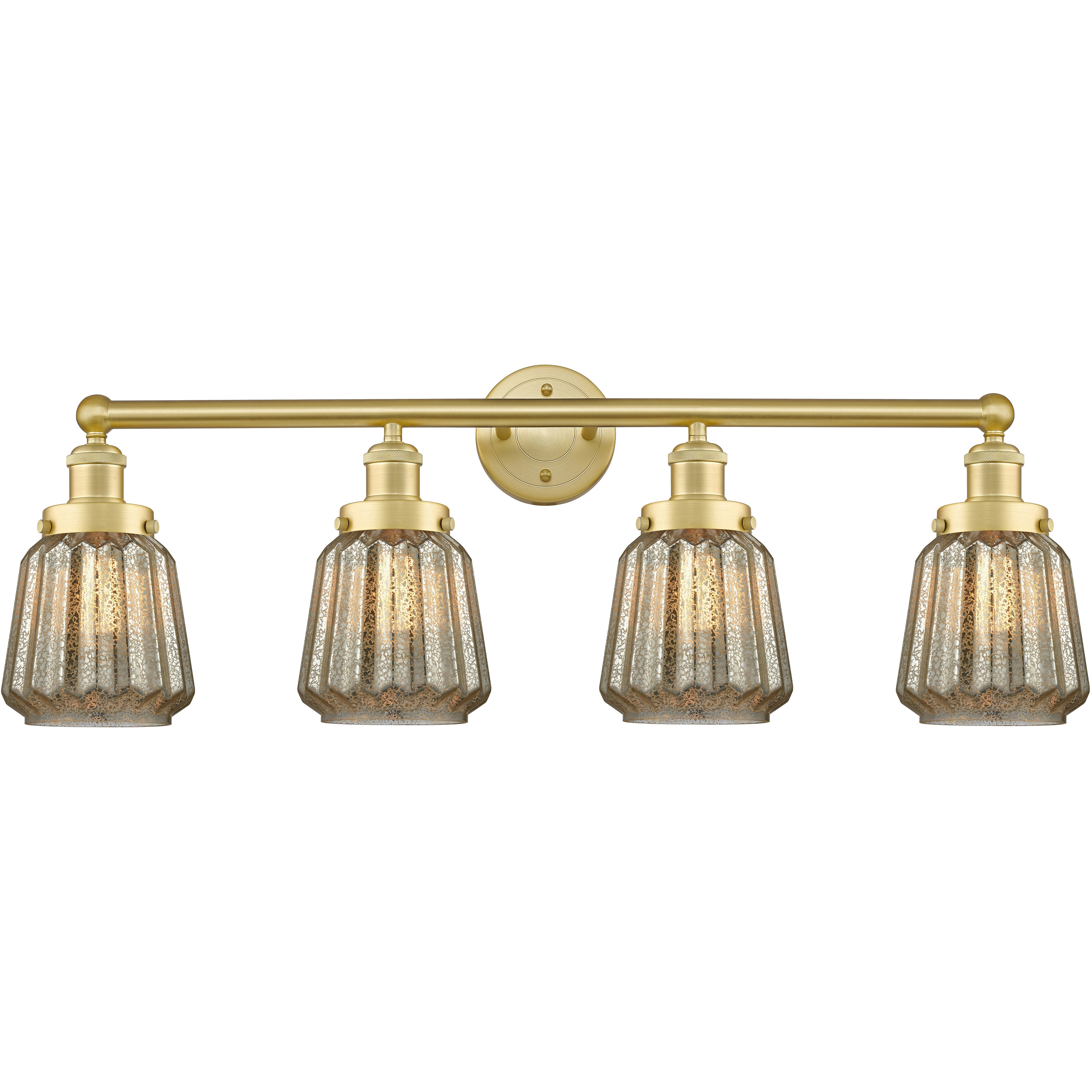 Chatham 4 Light 33.5 inch Satin Gold Bath Vanity Light Wall Light in Mercury Glass