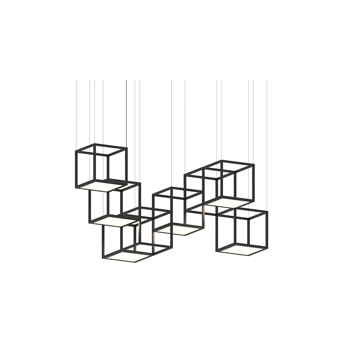 Cubix LED 72.5 inch Satin Black Pendant Ceiling Light