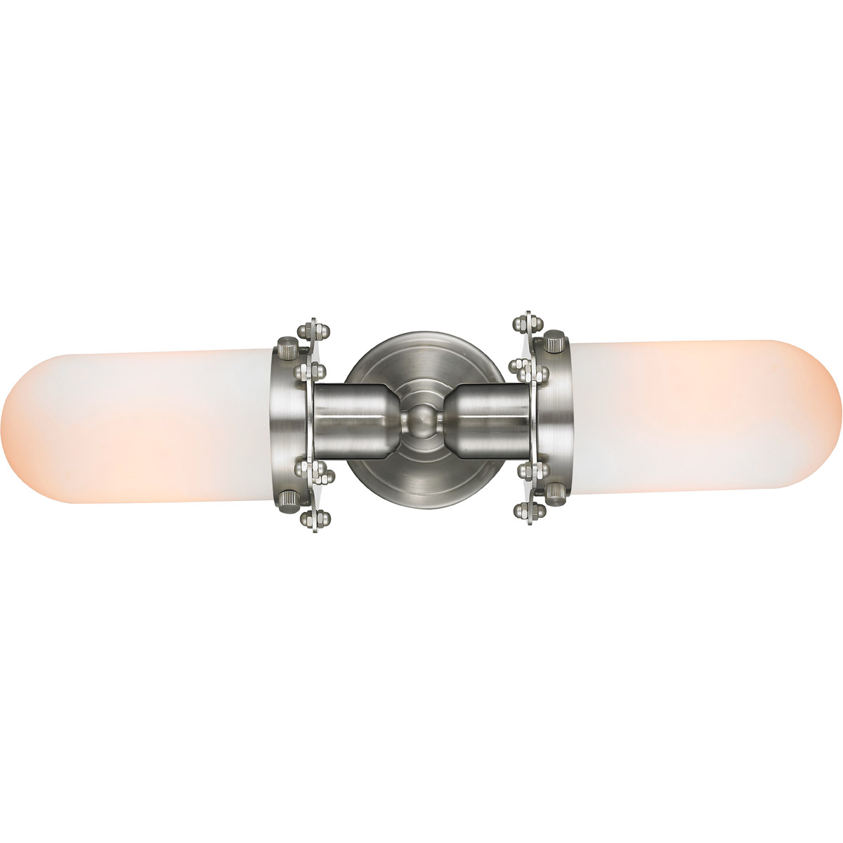 Austere Centri LED 22 inch Brushed Satin Nickel Bath Vanity Light Wall Light in Matte White Glass, Austere