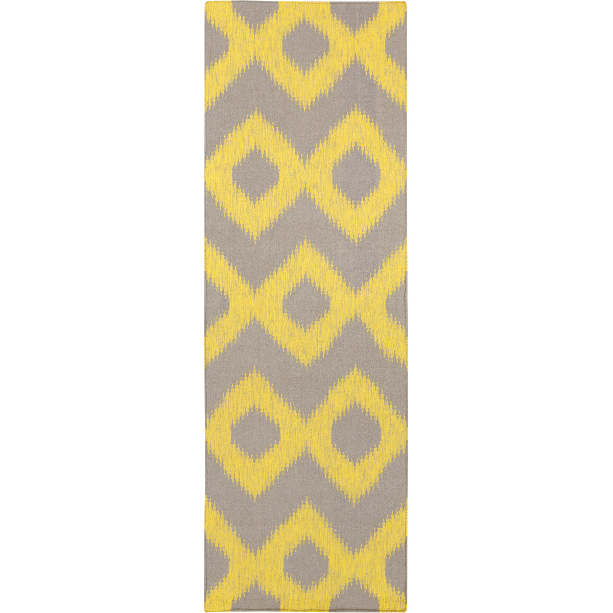 Frontier 96 X 30 inch Bright Yellow, Dark Brown Rug