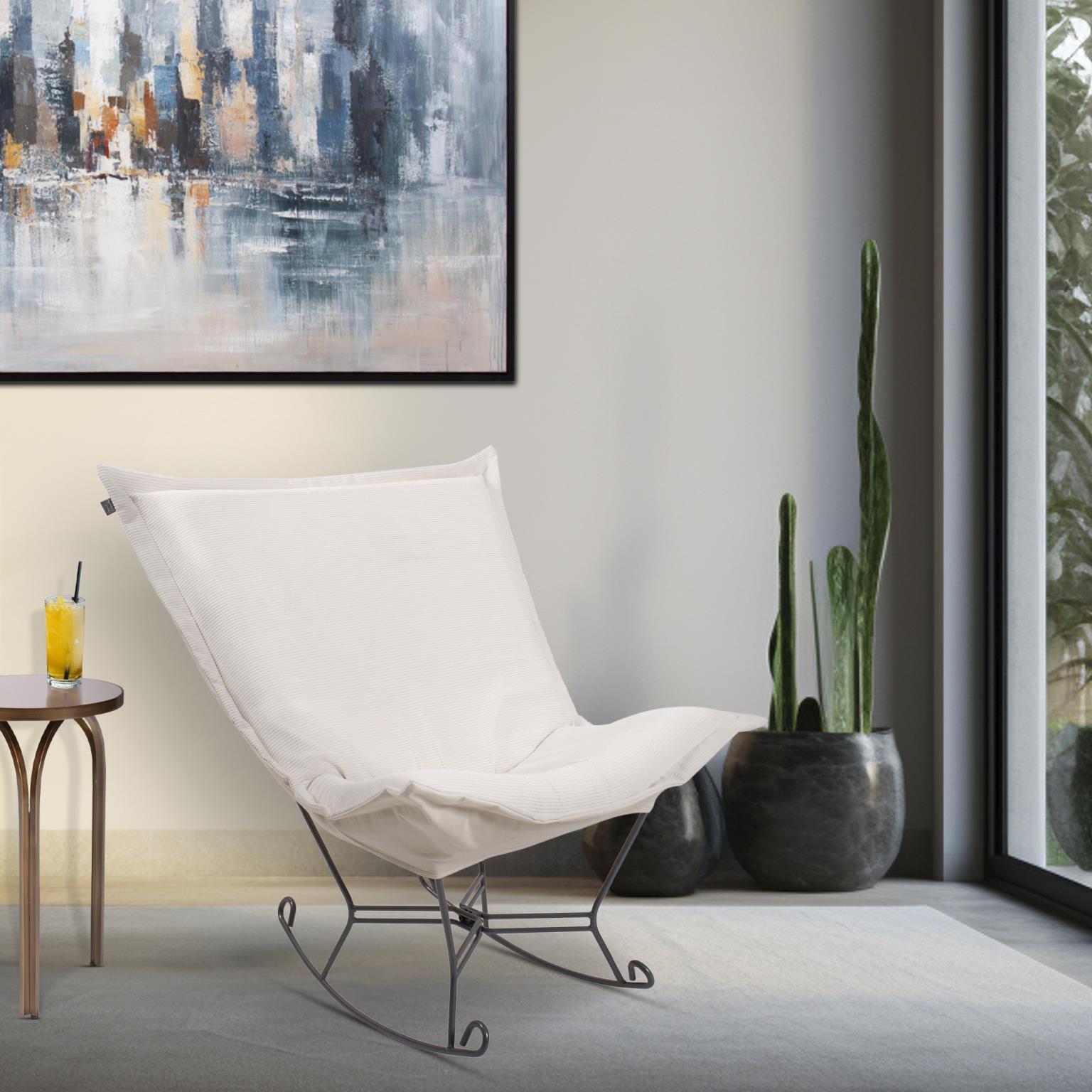 Pana 40 inch Natural Puff Rocker Ottoman