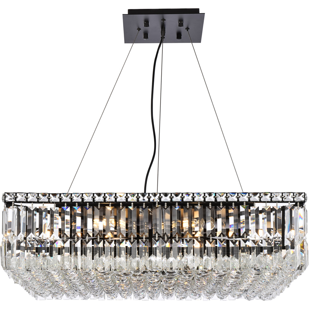 Maxime 12 Light 28 inch Black and Clear Chandelier Ceiling Light in Royal Cut