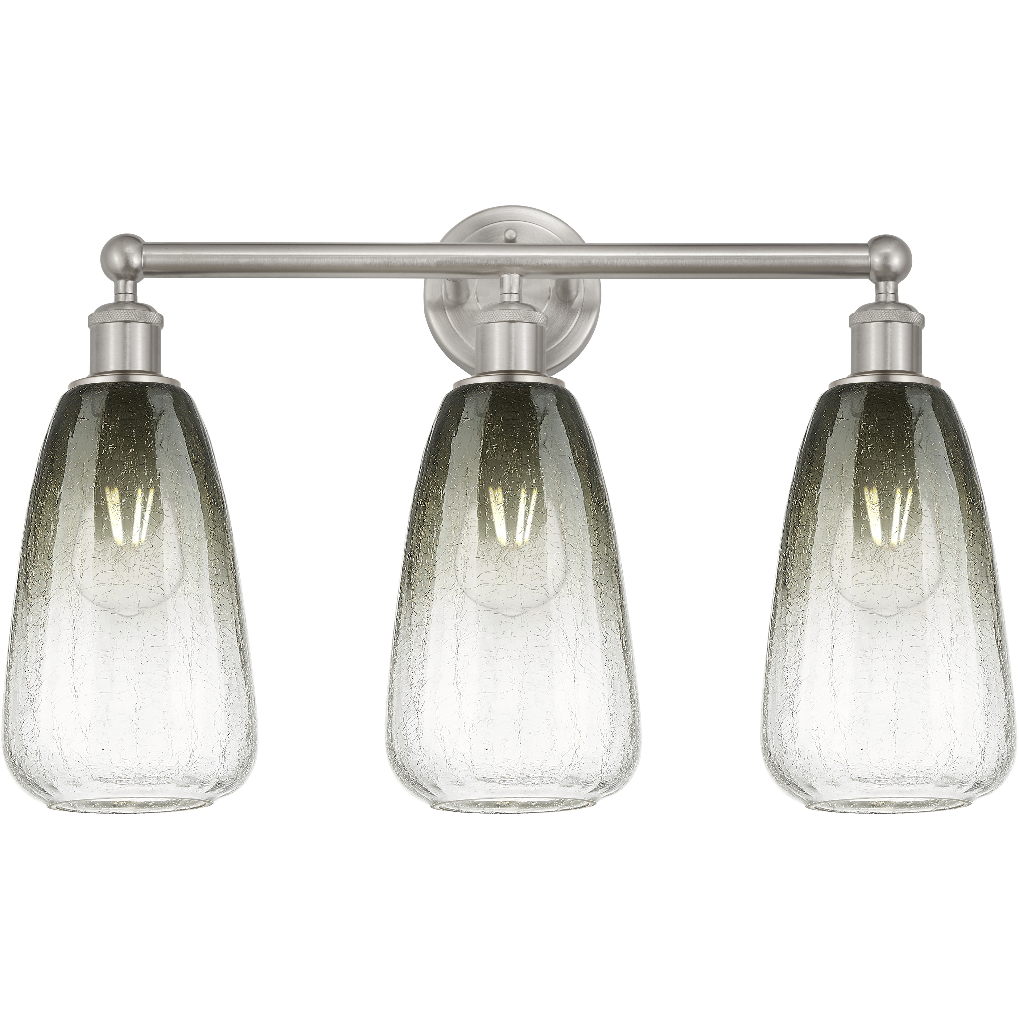 Edison Brookhaven Almond 3 Light 24 inch Brushed Satin Nickel Bath Vanity Light Wall Light in Slate Glass