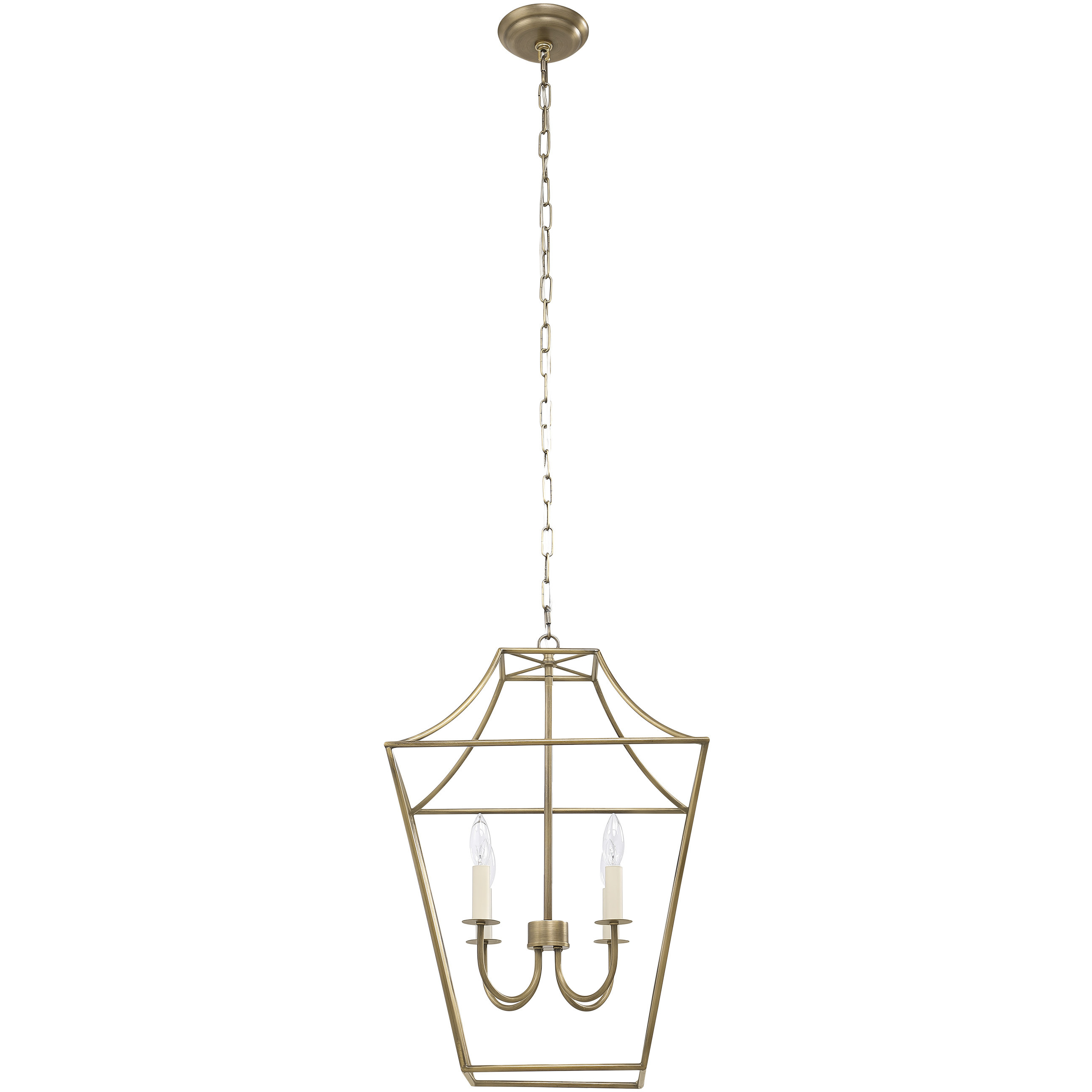 Versailles 4 Light 18 inch Dark Antique Brushed Brass Pendant Ceiling Light