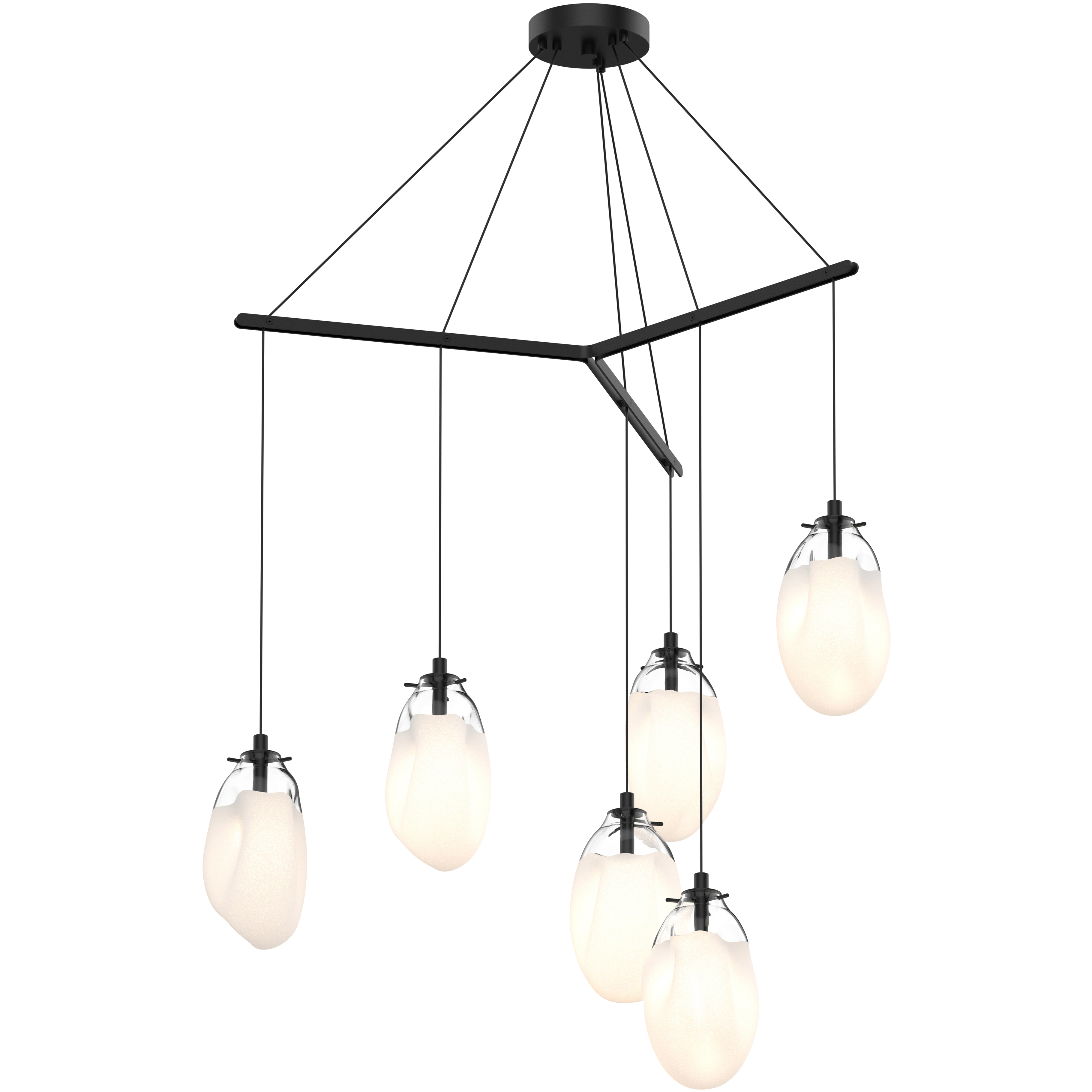 Liquid LED 39.25 inch Satin Black Pendant Ceiling Light in White Glass