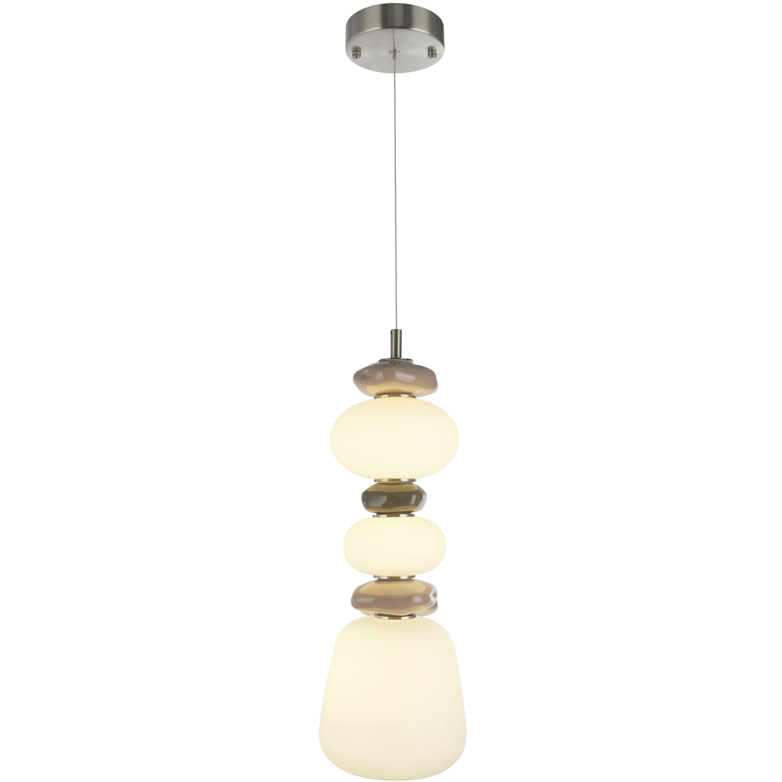 Strata LED 6.7 inch Satin Nickel Pendant Ceiling Light