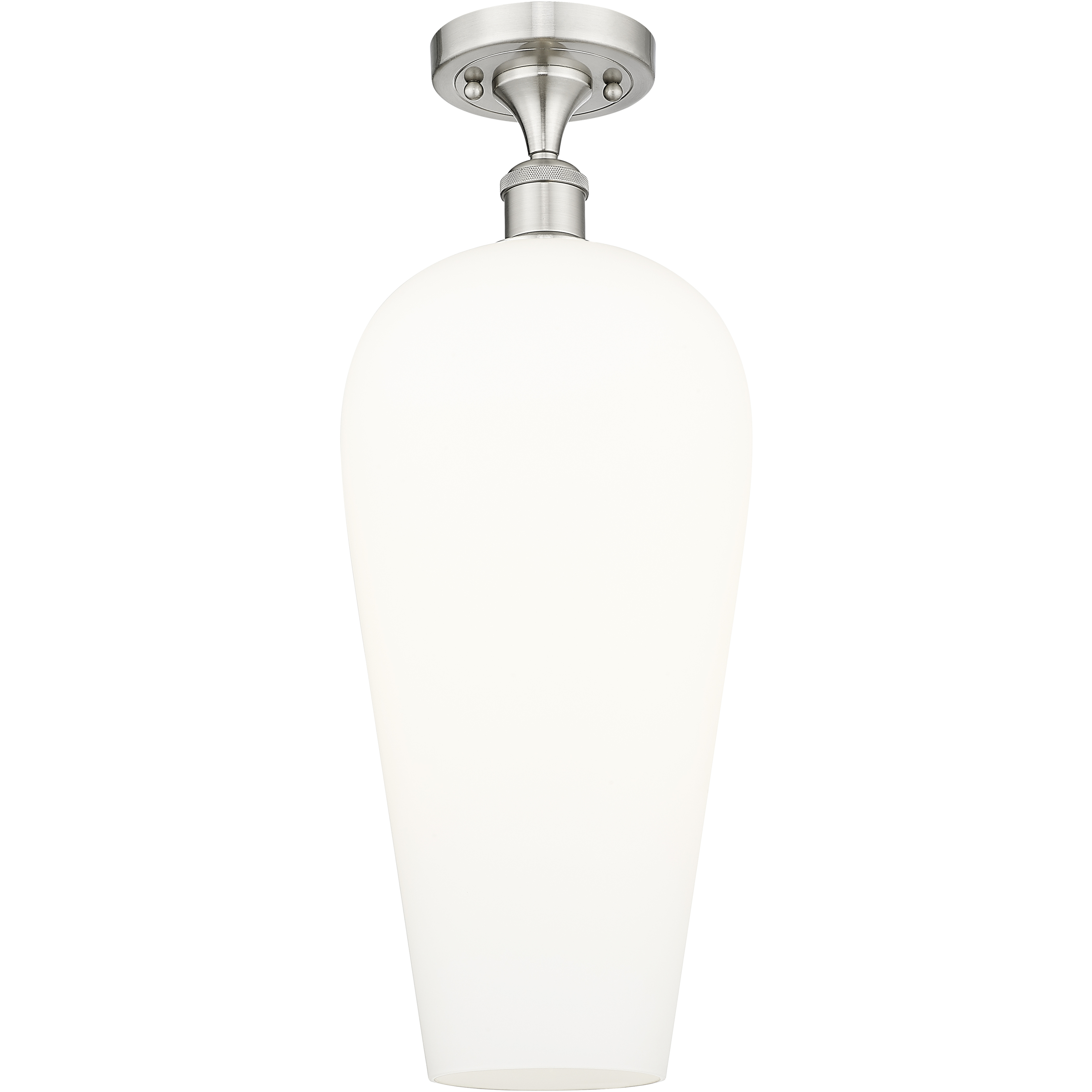 Ballston Chelsea 1 Light 8 inch Brushed Satin Nickel Semi-Flush Mount Ceiling Light in White