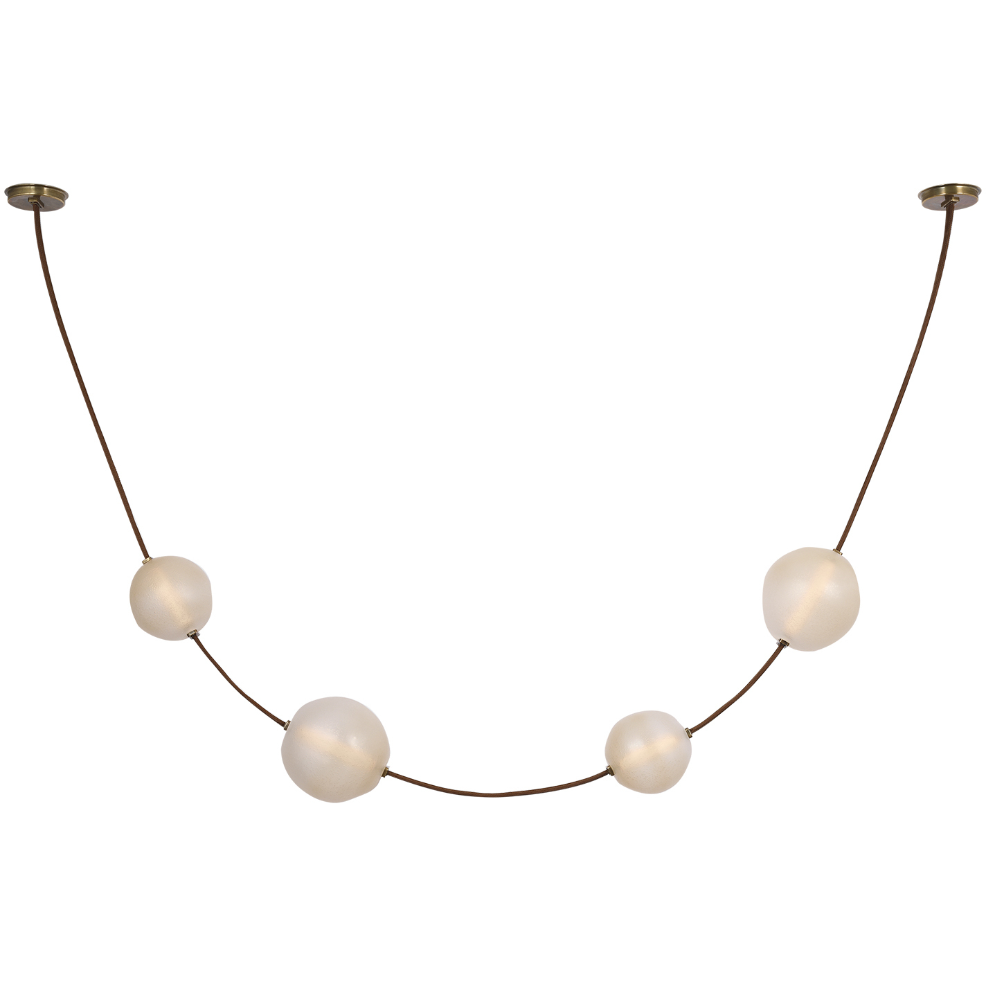 Anne-Marie Barton Dune LED 8 inch Russet Suede and Mottled Brass Belted Light Ceiling Light