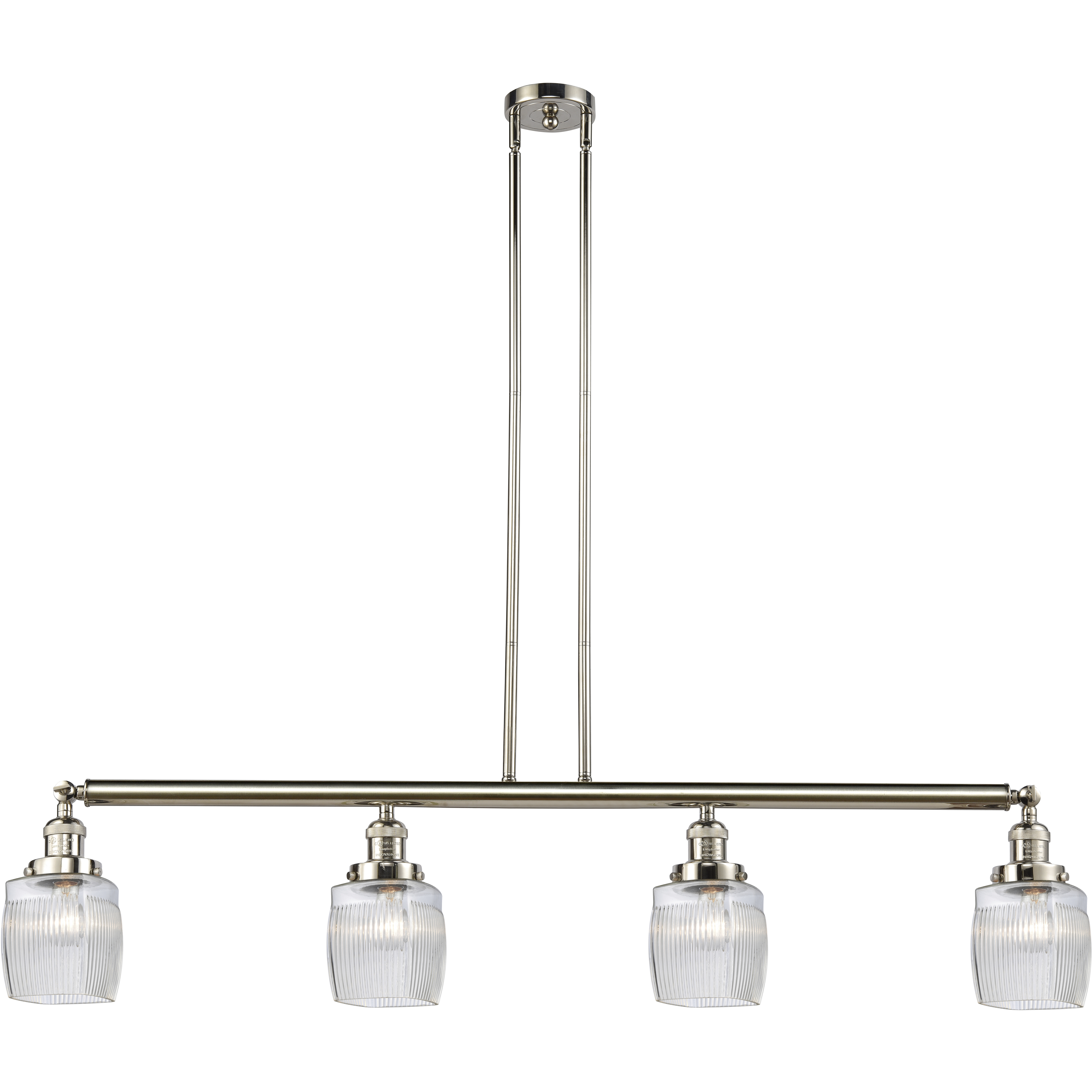 Franklin Restoration Colton 4 Light 50.13 inch Polished Nickel Island Light Ceiling Light, Franklin Restoration