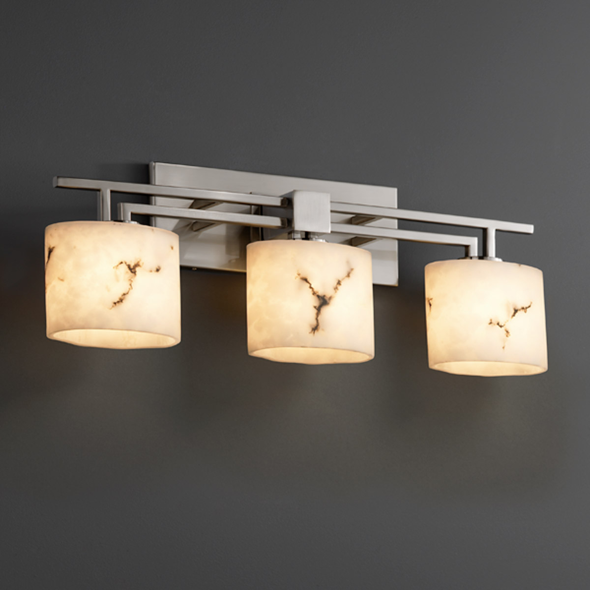 Lumenaria 3 Light 26.5 inch Brushed Nickel Bath Bar Wall Light in Oval, Incandescent