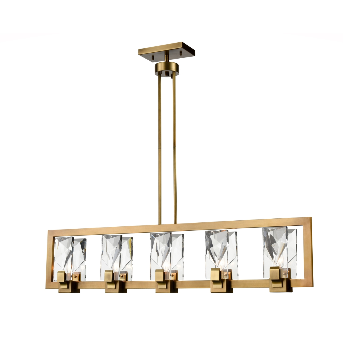 Horizon 5 Light 5 inch Aged Brass Chandelier Ceiling Light