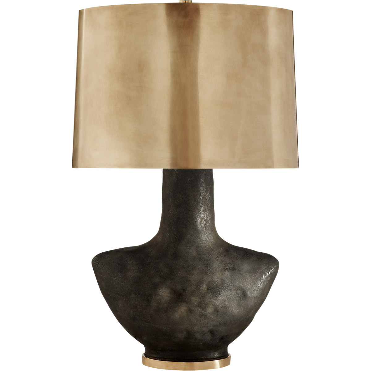 Kelly Wearstler Armato 28 inch 75 watt Stained Black Metallic Table Lamp Portable Light in Antique-Burnished Brass, Stained Black Metallic Porcelain, Small