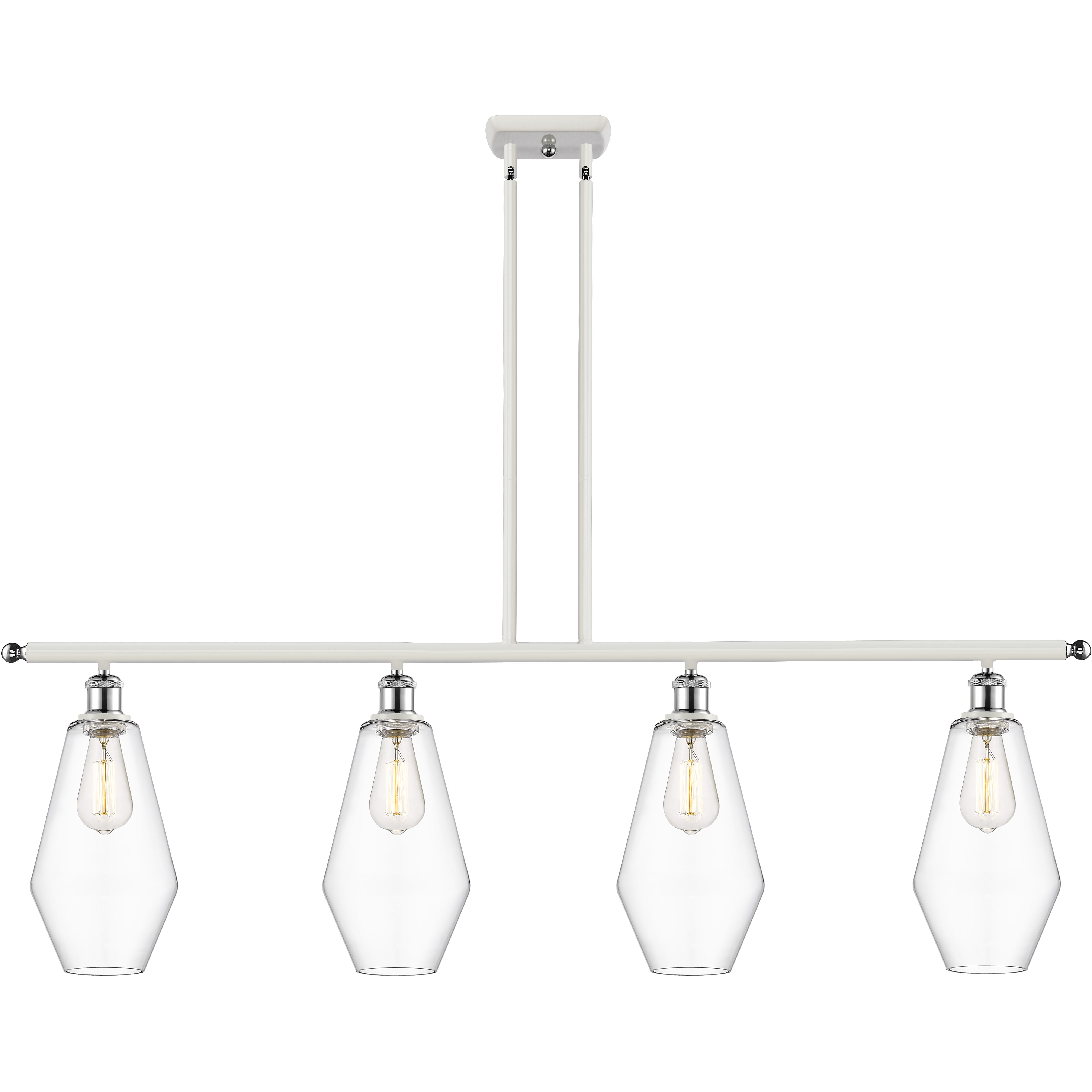 Ballston Cindyrella LED 48 inch White and Polished Chrome Island Light Ceiling Light in Clear Glass