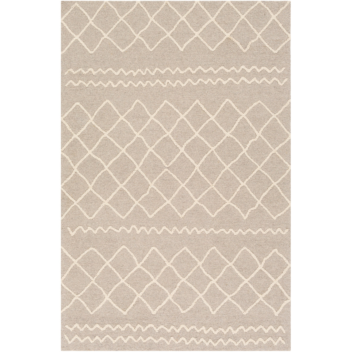 Sinop 90 X 60 inch Medium Gray/Cream Rugs