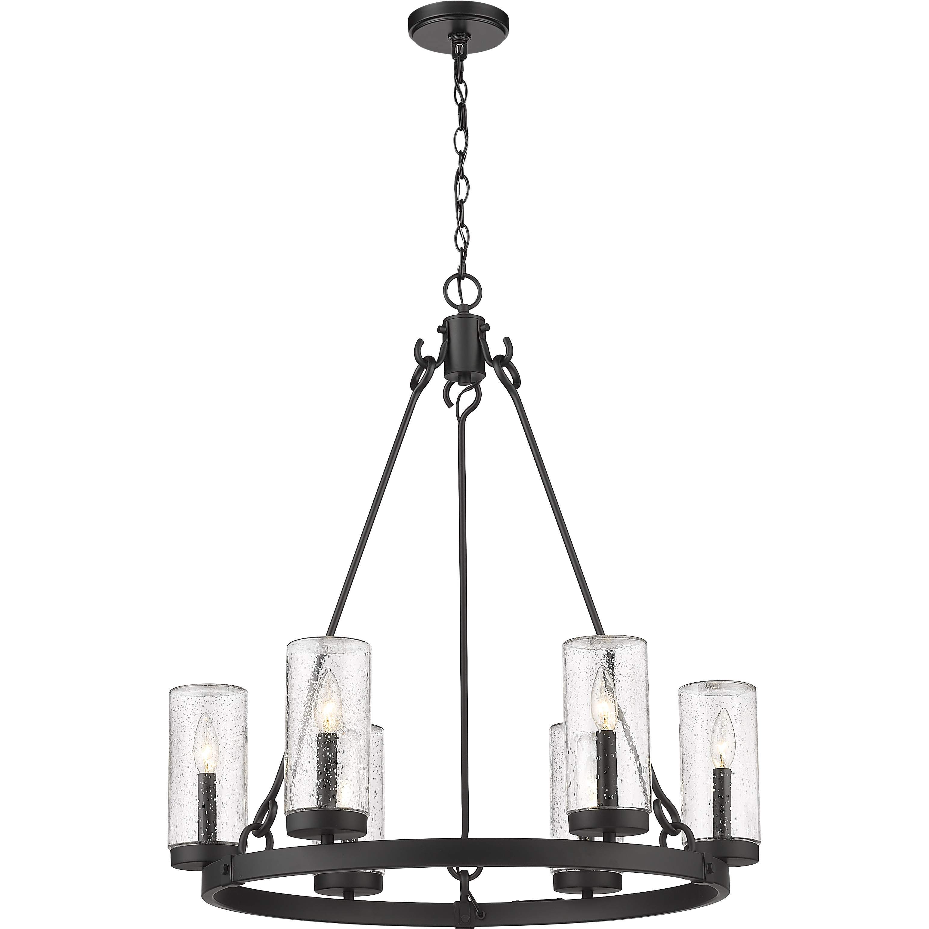Marlow 6 Light 27.5 inch Matte Black Outdoor Chandelier
