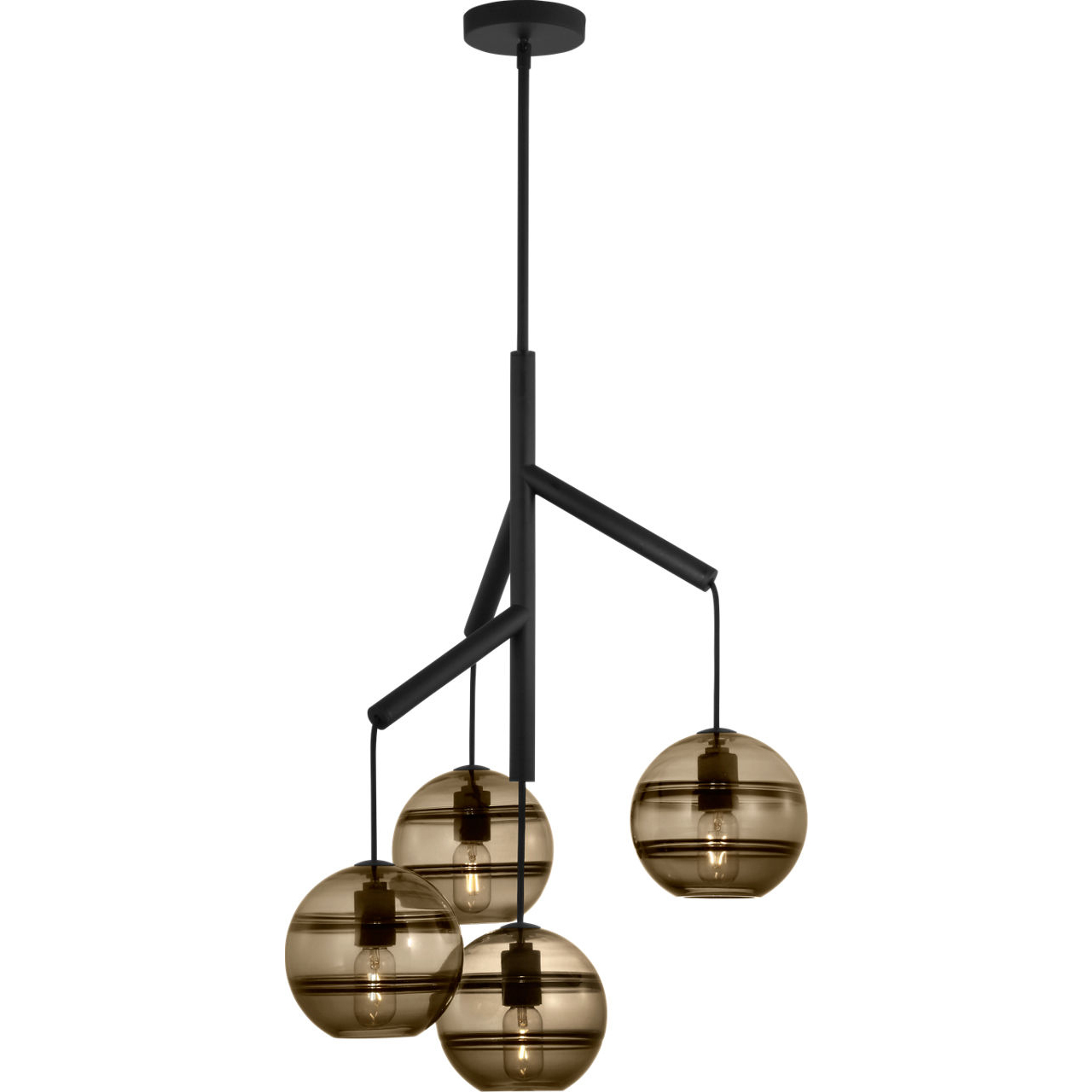 Sean Lavin Sedona 4 Light 24.5 inch Nightshade Black Chandelier Ceiling Light in Transparent Smoke Glass, No Lamp Included