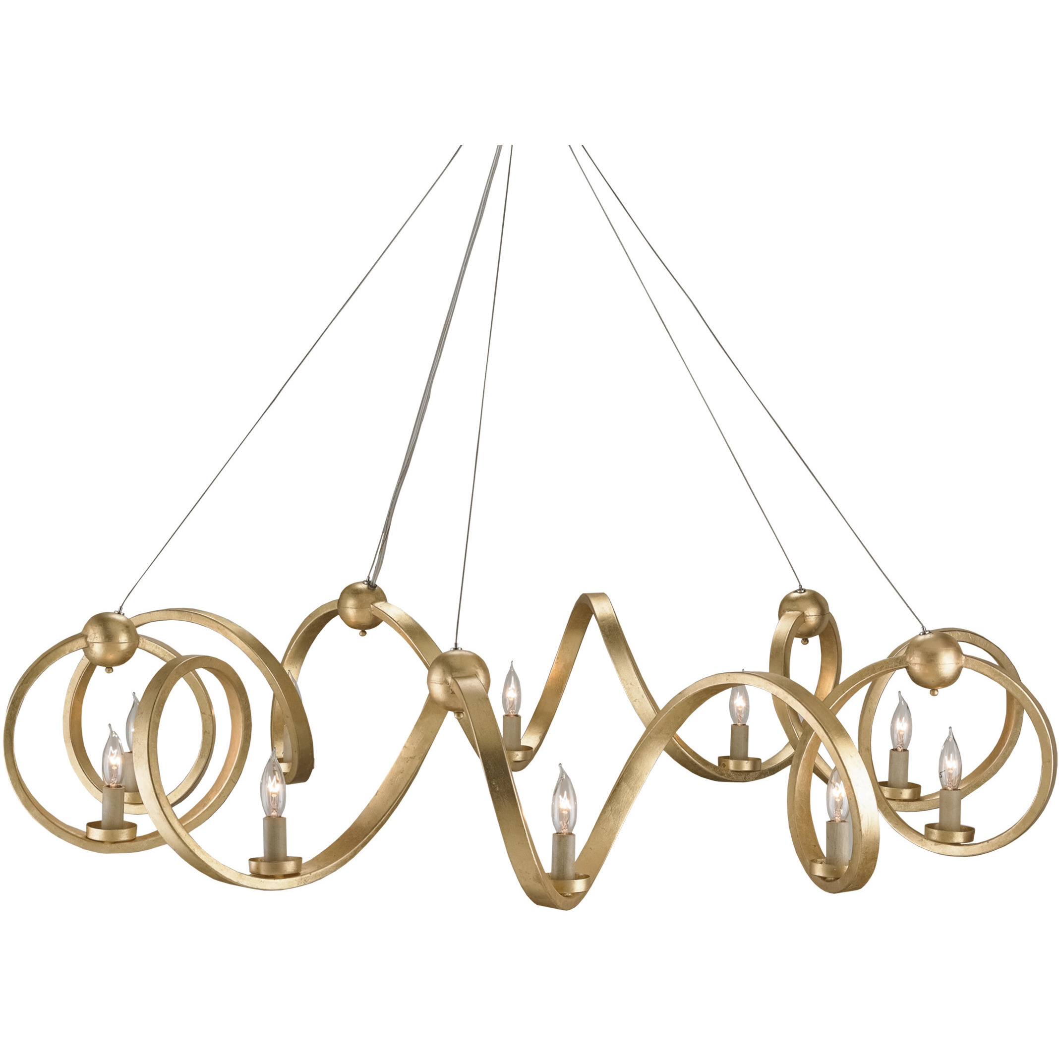 Ringmaster 10 Light 46 inch Dutch Gold Leaf Chandelier Ceiling Light
