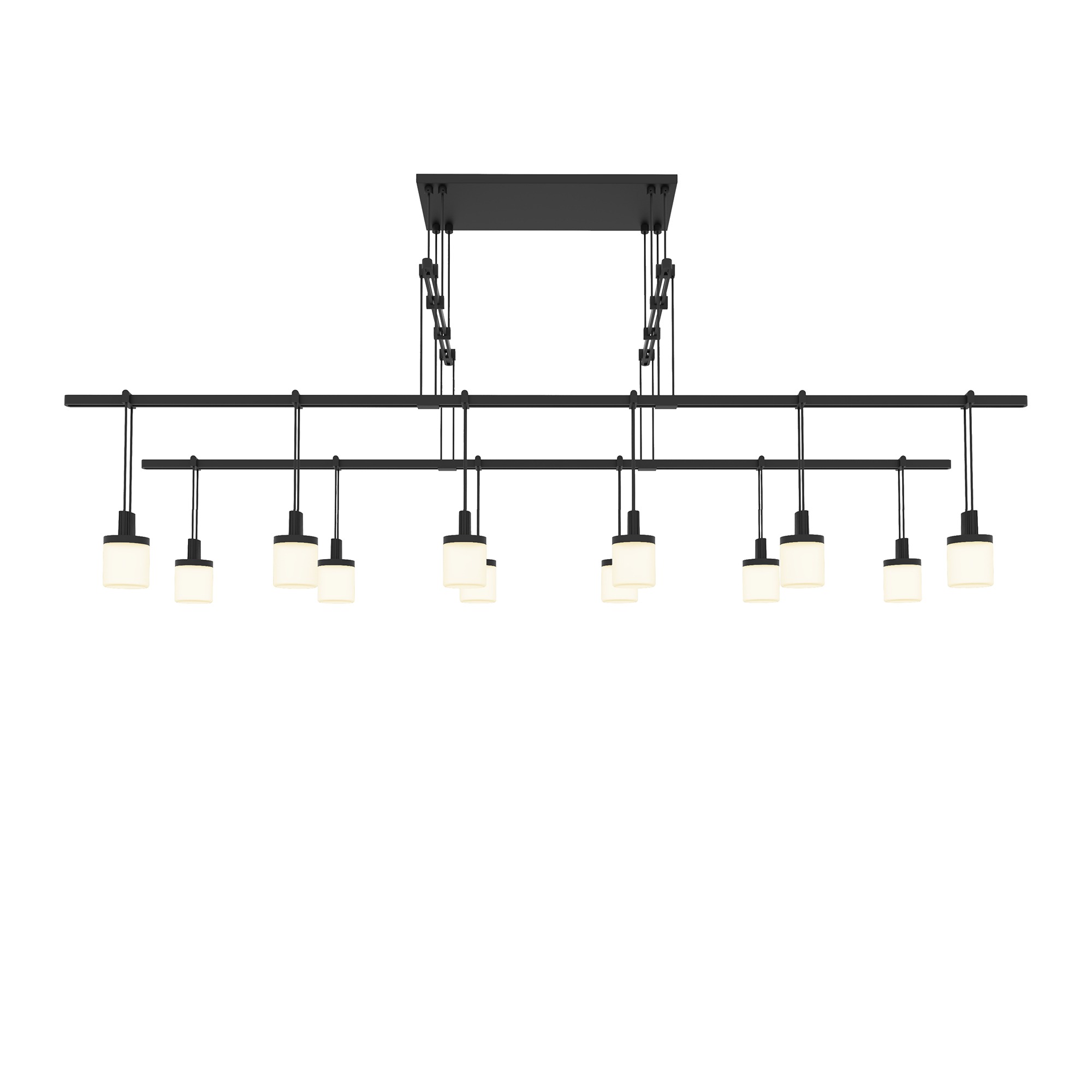 Suspenders LED 48 inch Satin Black Pendant Ceiling Light