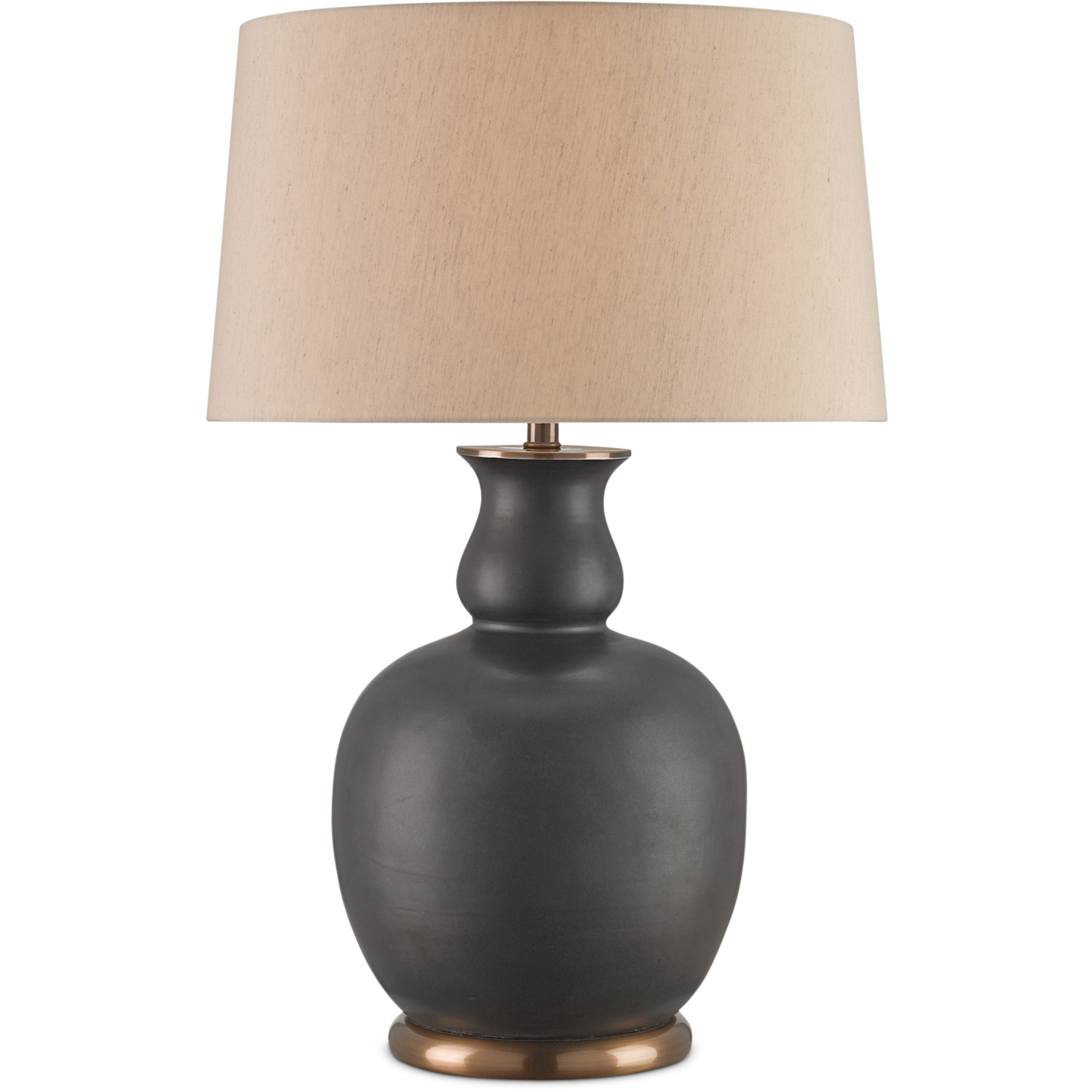 Ultimo 31 inch 150 watt Matte Black and Antique Brass Table Lamp Portable Light