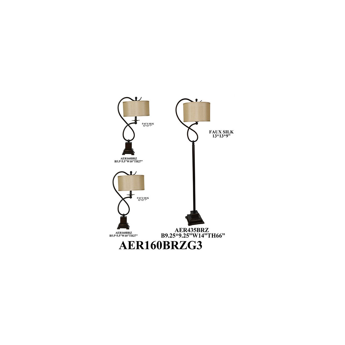 Element Table Lamps Portable Light, plus Floor Lamp, Set of 3